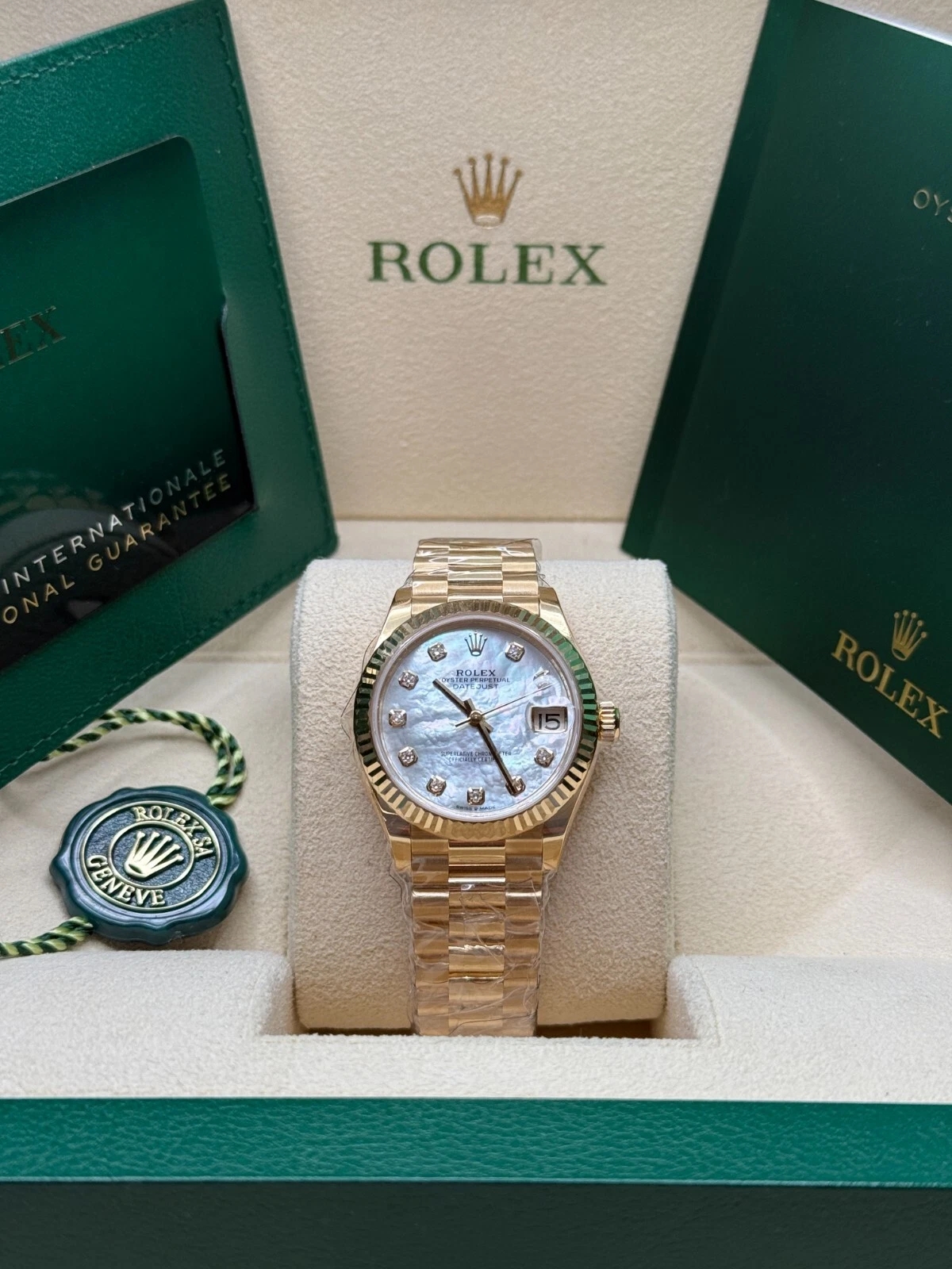 【Super Clone】ROLEX Datejust m278278-0010 Mother-of-Pearl 31mm Dial President Bracelet Watch
