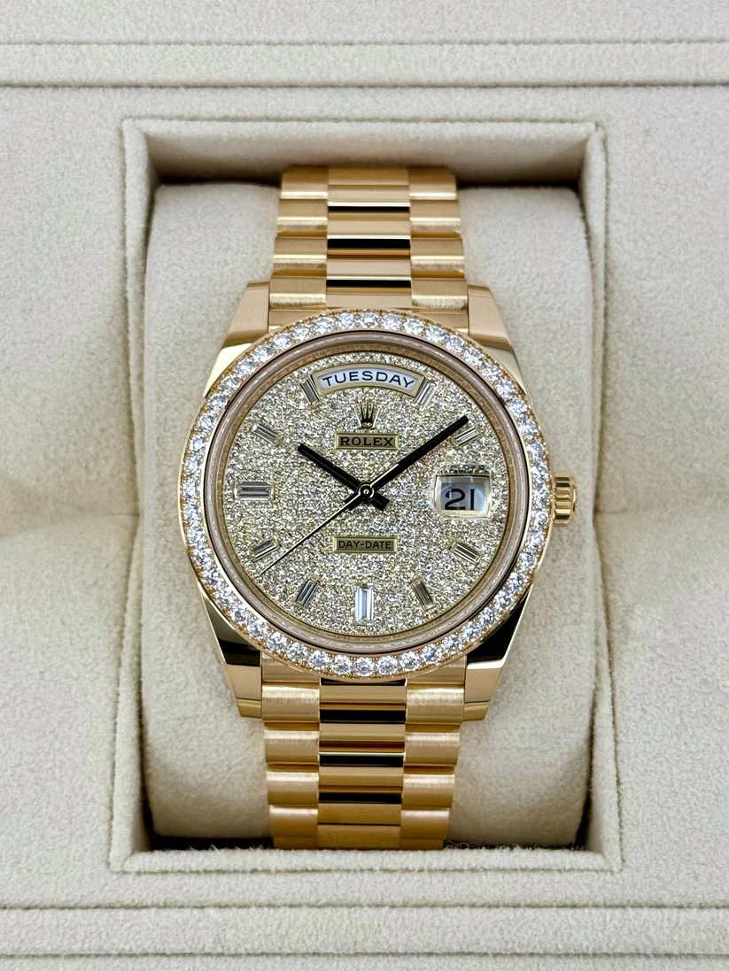 【Super Clone】ROLEX Day-Date 40mm Diamond Dial Watch 228348RBR-0037