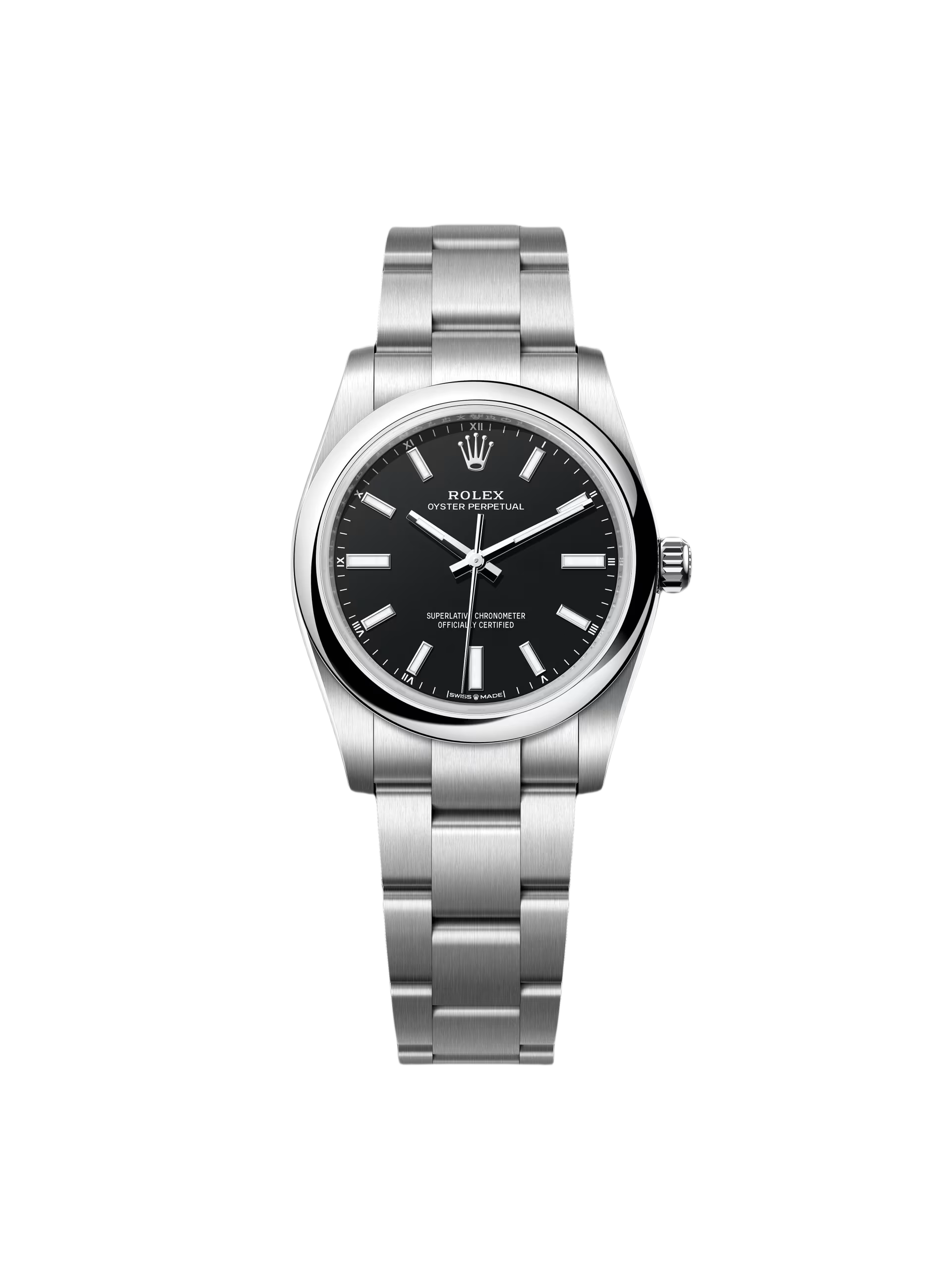 【Super Clone】ROLEX Oyster Perpetual 34mm 124200 Black Dial Oyster Stainless Steel Bracelet Watch