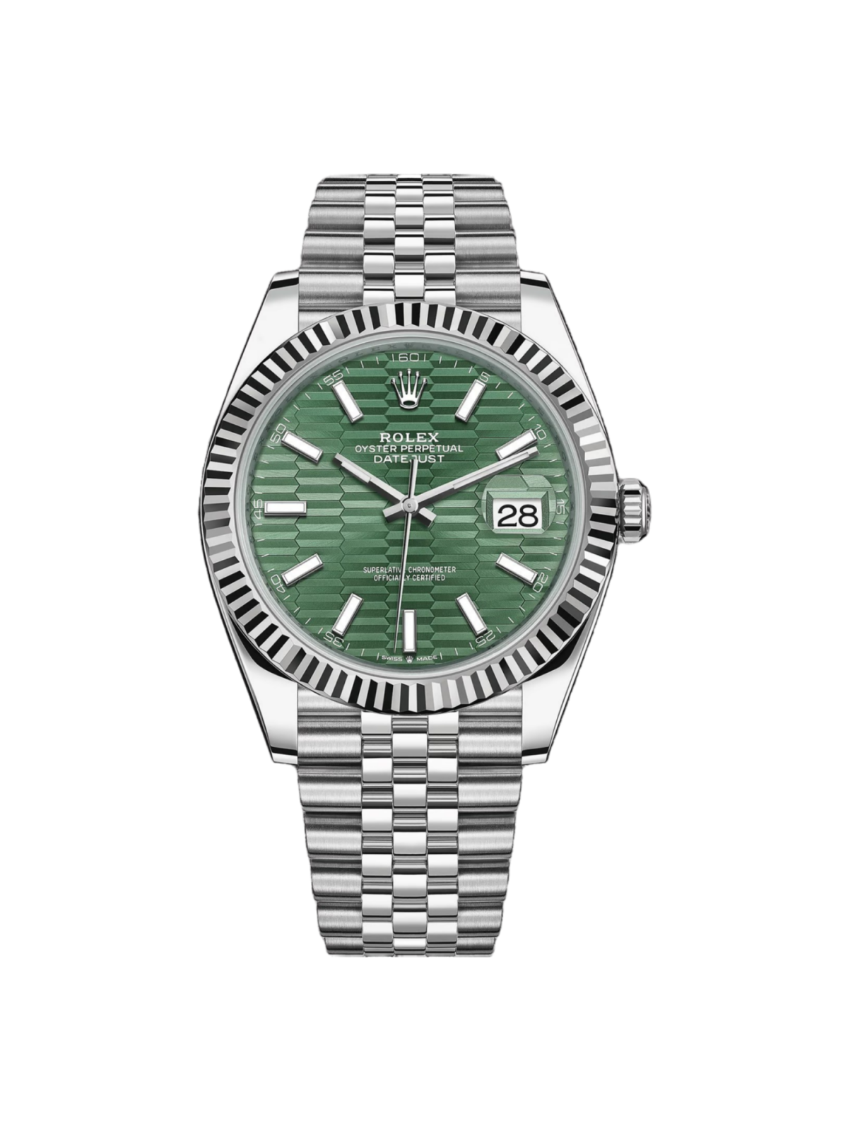 【Super Clone】ROLEX  Datejust 41mm 126334 Mint Green Fluted Motif Dial Oyster Bracelet