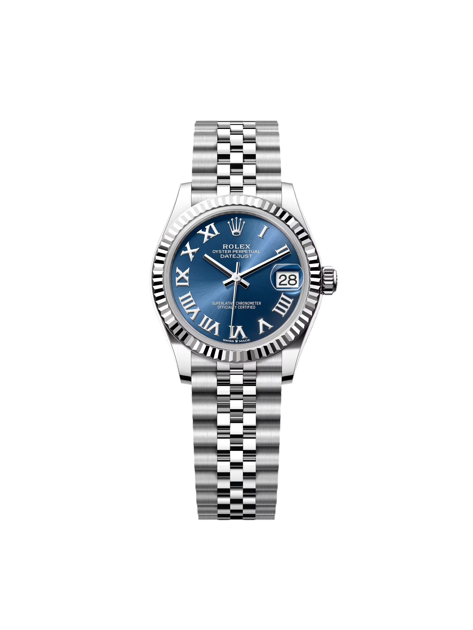 【Super Clone】ROLEX  Datejust m278274-0033/0034 Bright Blue Dial 31mm Fluted Bezel Oyster Bracelet