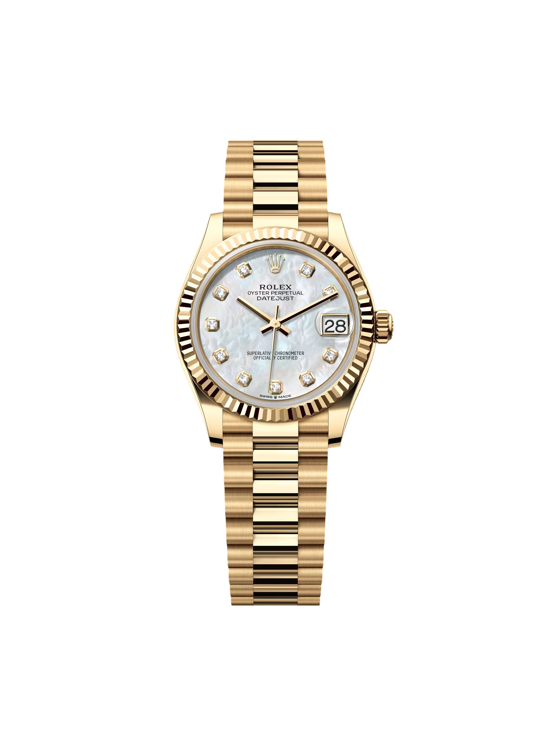 【Super Clone】ROLEX Datejust m278278-0010 Mother-of-Pearl 31mm Dial President Bracelet Watch
