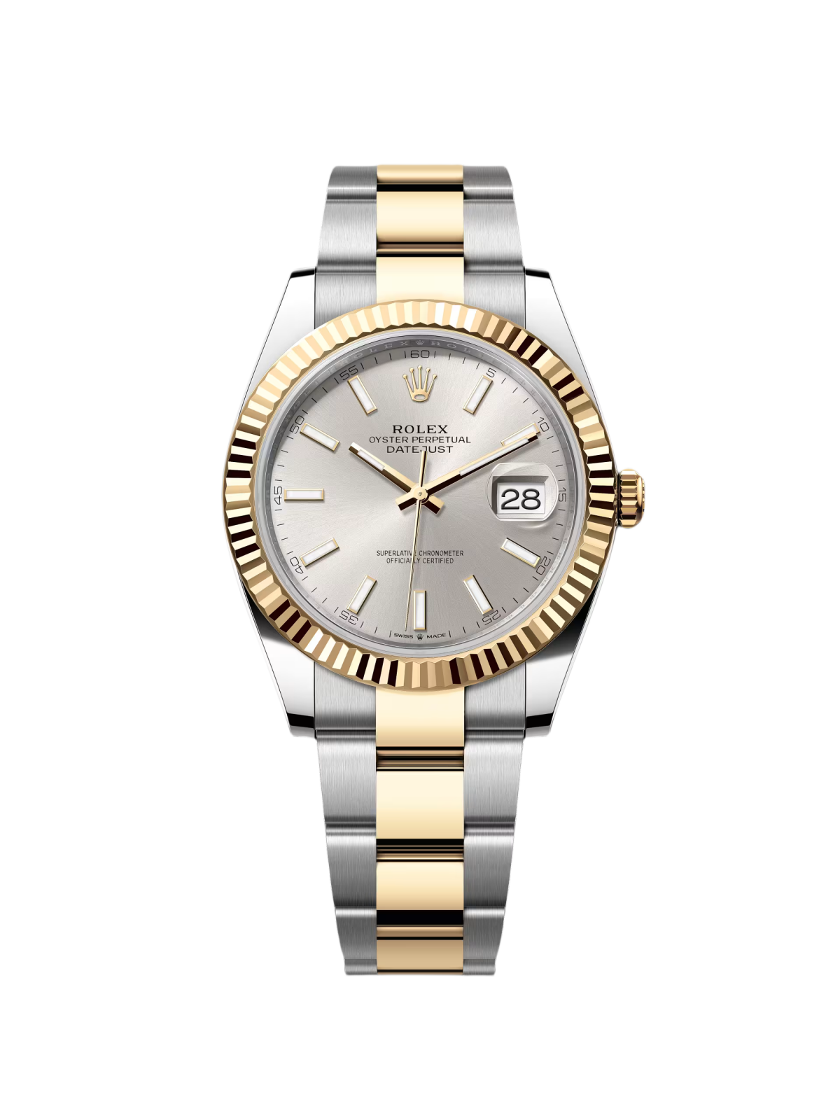 【Super Clone】ROLEX  Datejust 41mm 126333 Silver Index Oyster Steel and Yellow Gold Mens Watch