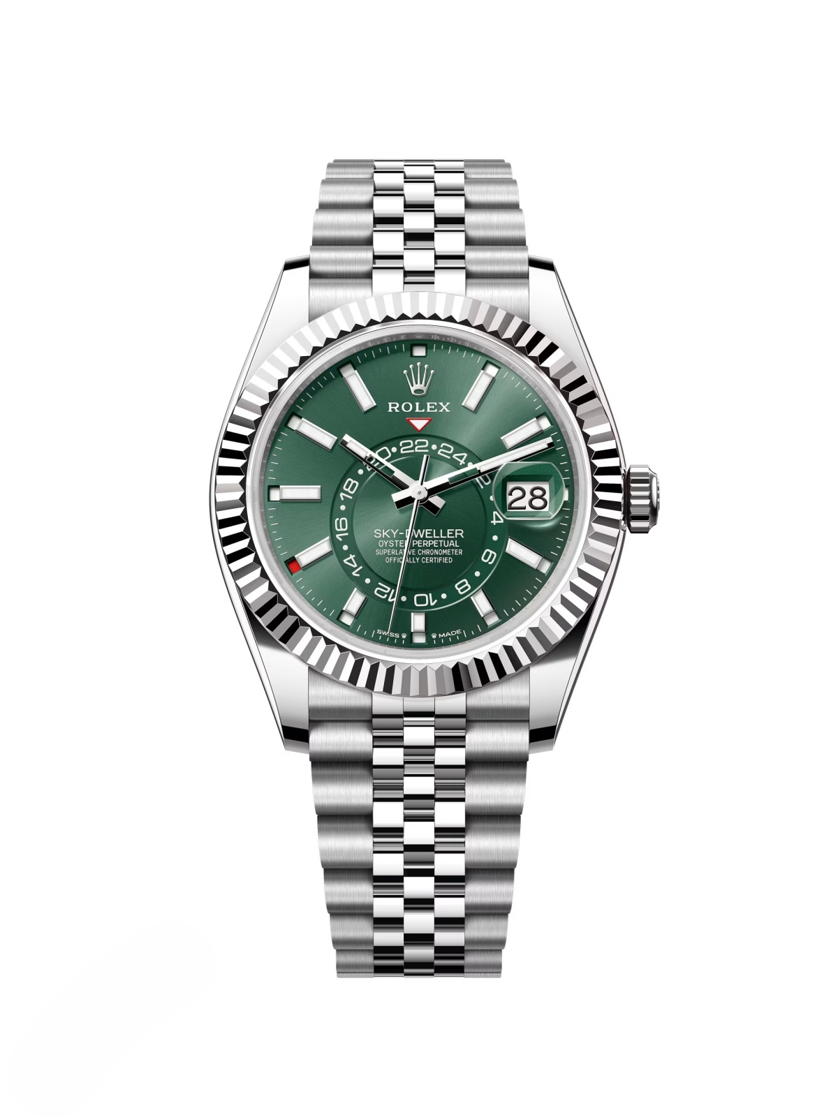 【Super Clone】ROLEX  Sky-Dweller 42mm 336934-0001/0002 Stainless Steel Green Dial Oyster