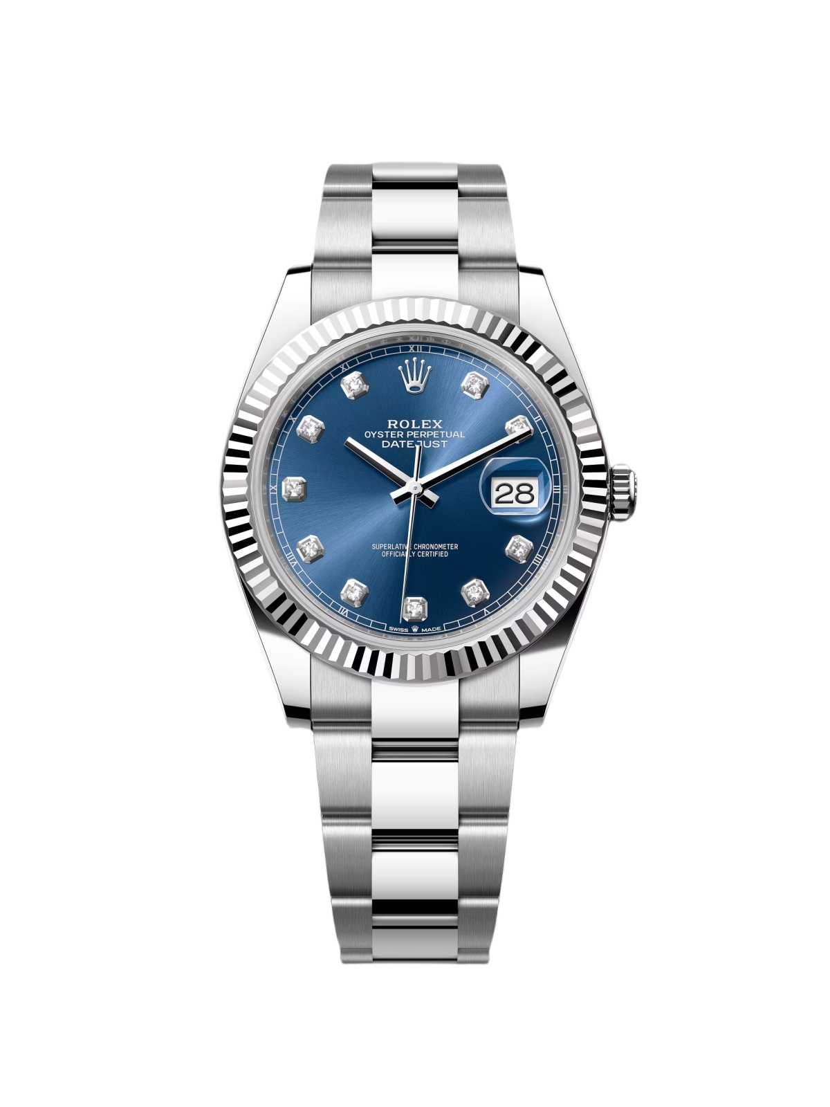 【Super Clone】ROLEX  Datejust 41mm 126334 Blue Diamond Oyster Stainless Steel Mens Watch