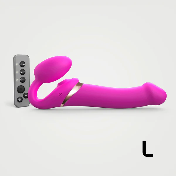 STRAP-ON-ME Multi Orgasm Bendable Strap-On Fuchsia - L