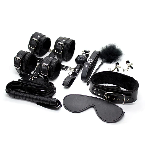 Luxury Fetish 11 Piece Bondage Kit Black
