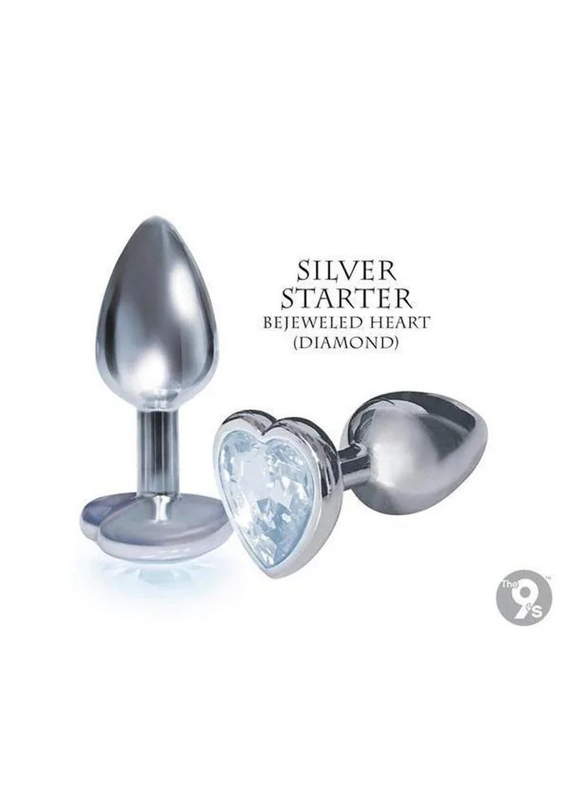 The Silver Starter Bejeweled Heart Stainless Steel Plug