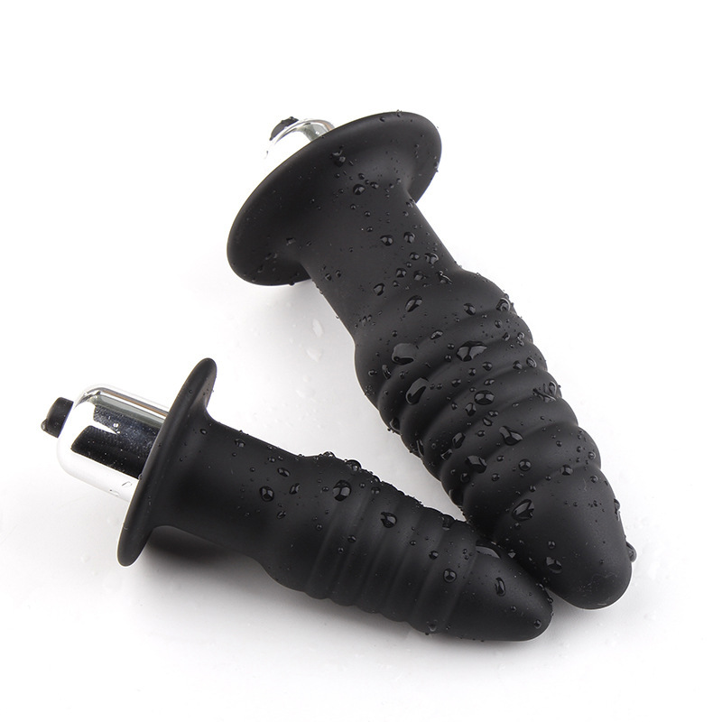 Anal Plug with Vibrating Screw-On Silicone Stopper for Vaginal and Anal Stimulation and Expansion