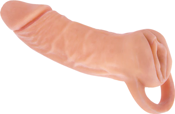 EXTENDOR 7 inch 2 in 1 Penis Extender with Ball Strap and Realistic Vagina Masturbator