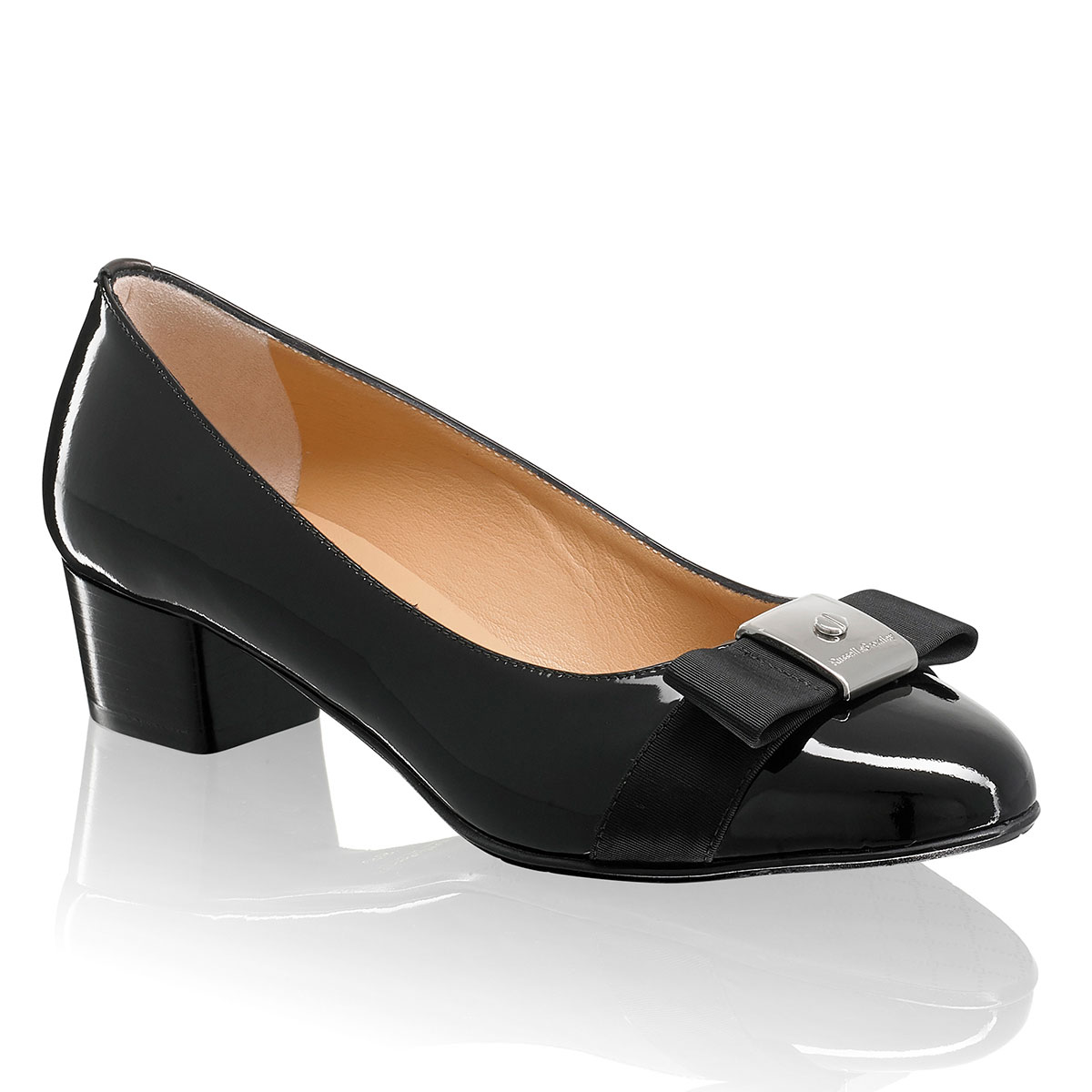 Russell & Bromley SMOOTHYMID Mid Heel Bow Court