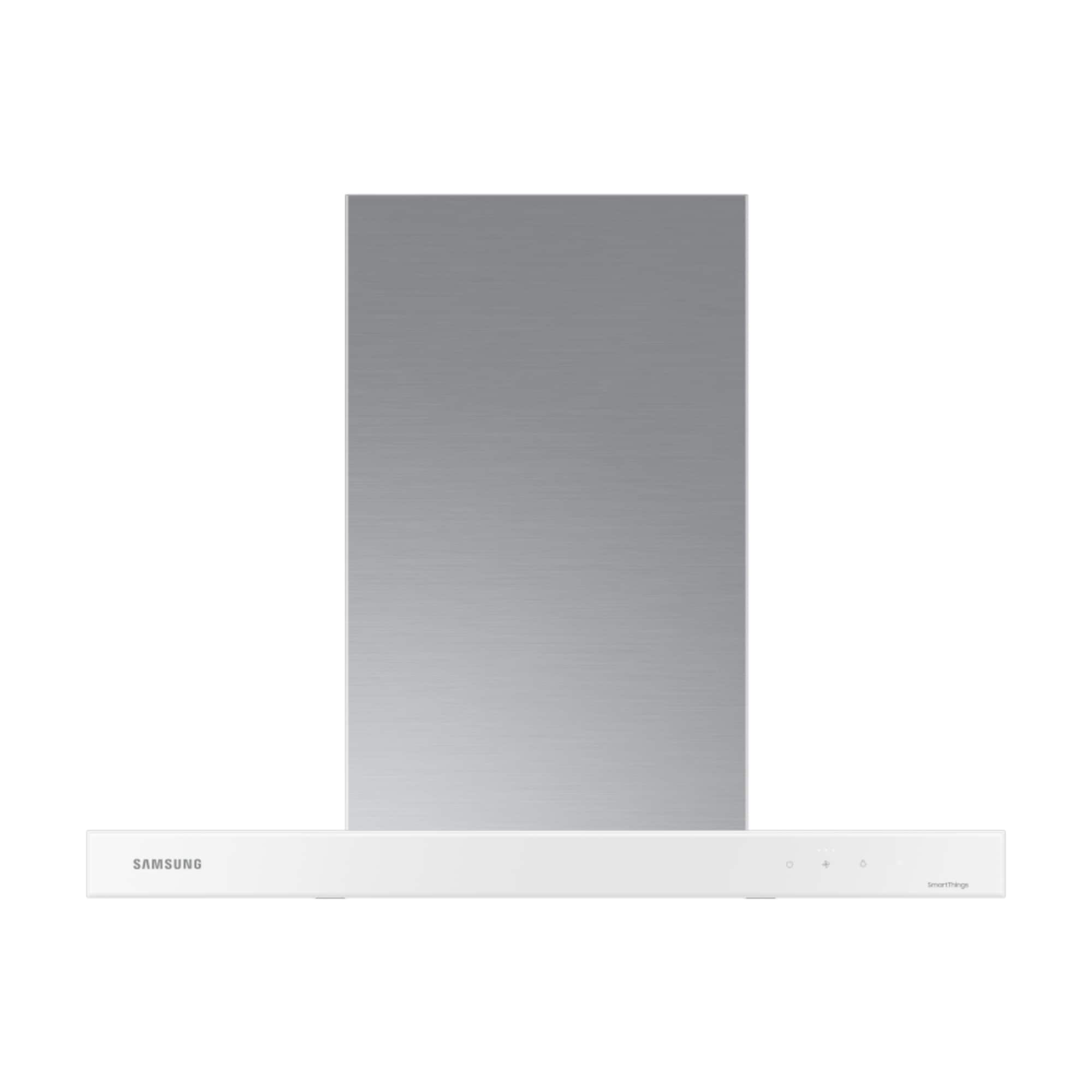 Samsung Bespoke 30 in 390 CFM Convertible White Glass Smart Wall Mounted Range Hood with Charcoal Filter
