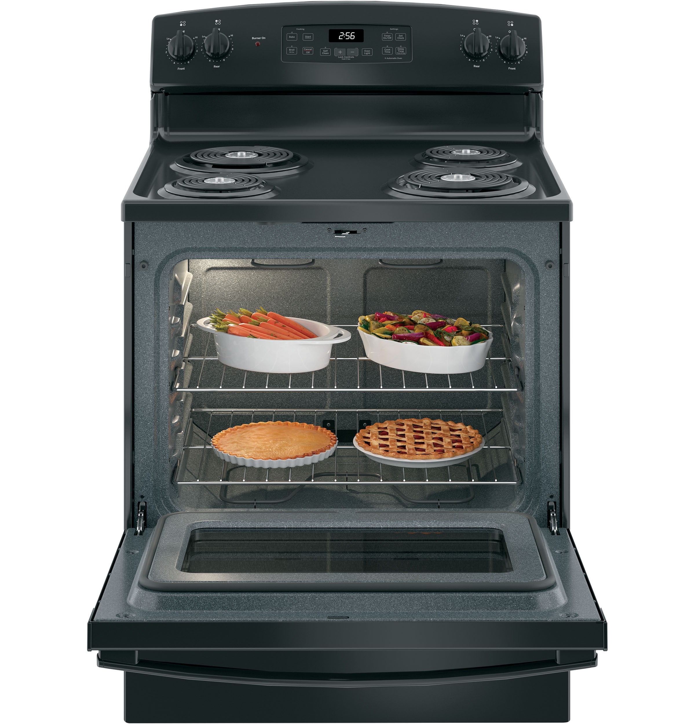 GE 30-in 4 burners 5.0-cu ft Freestanding Electric Range ( Black )