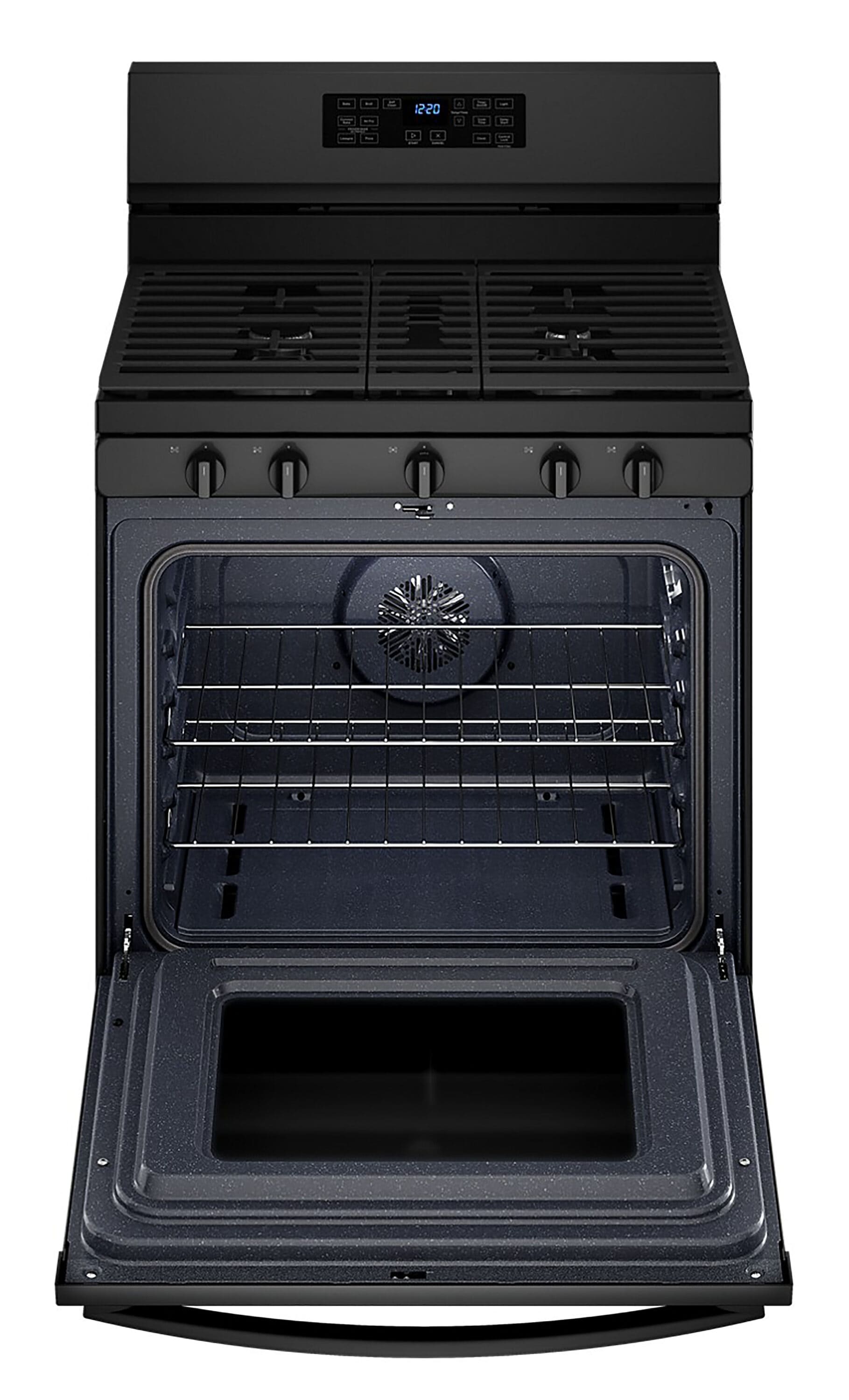 Whirlpool 30-in 5 burners 5.0-cu ft Air Fry Convection Oven Freestanding Natural Gas Range ( Black )