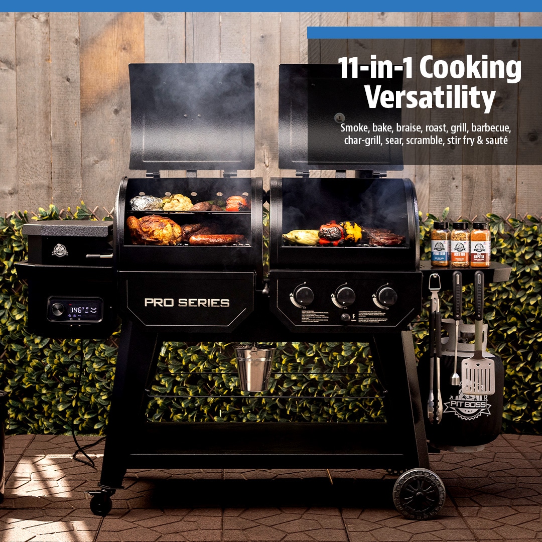 Pit Boss Pro Series 1,260 Gray Liquid propane and wood pellet Combo Grill