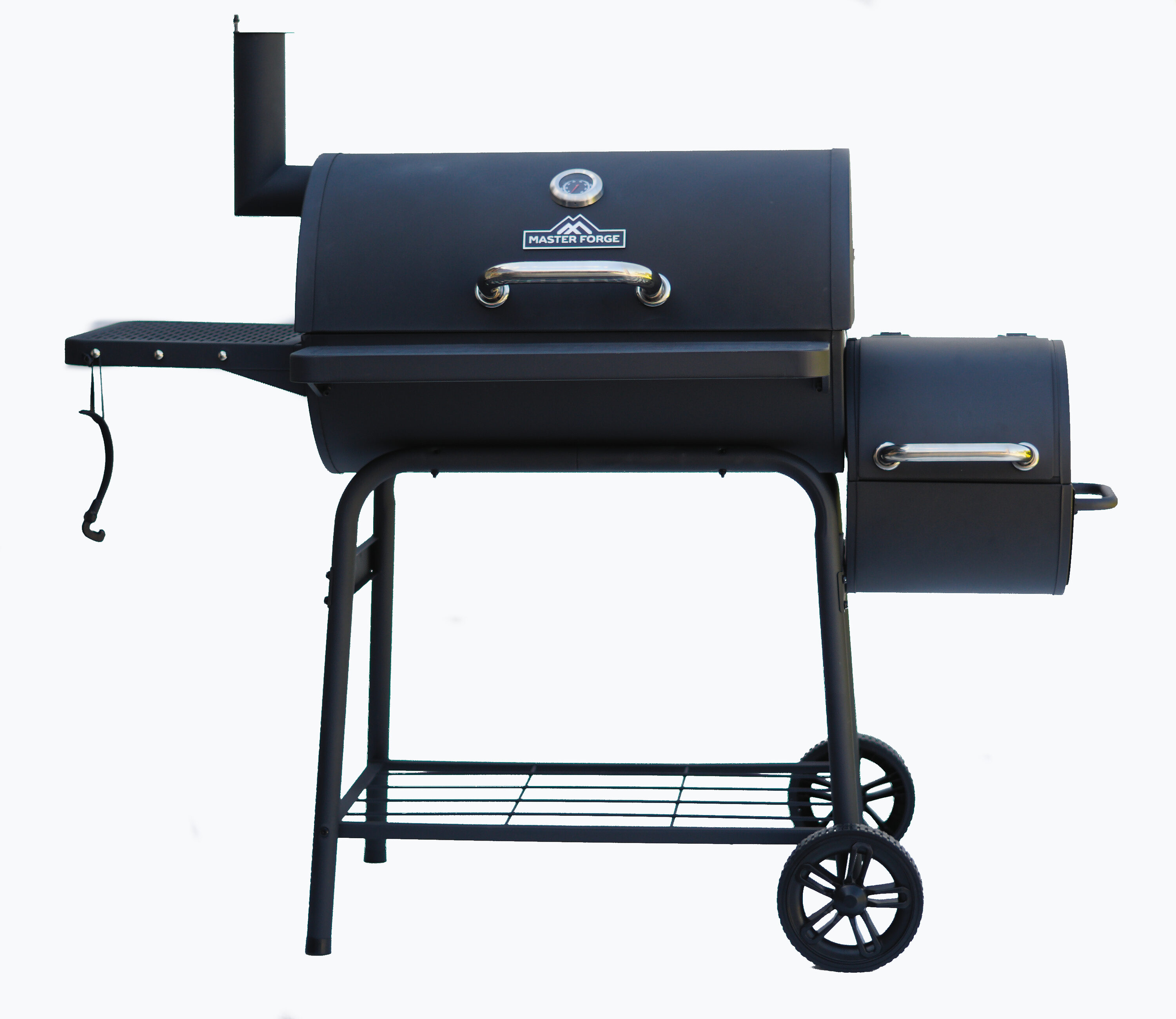 Master Forge 1010-Sq. in Black powder coated Horizontal Charcoal Smoker
