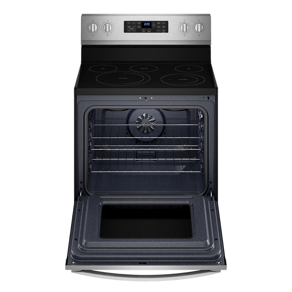 Whirlpool 30-in Glass Top 5 burners 5.3-cu ft Air Fry Convection Oven Freestanding Electric Range ( Fingerprint Resistant Stainless Steel )
