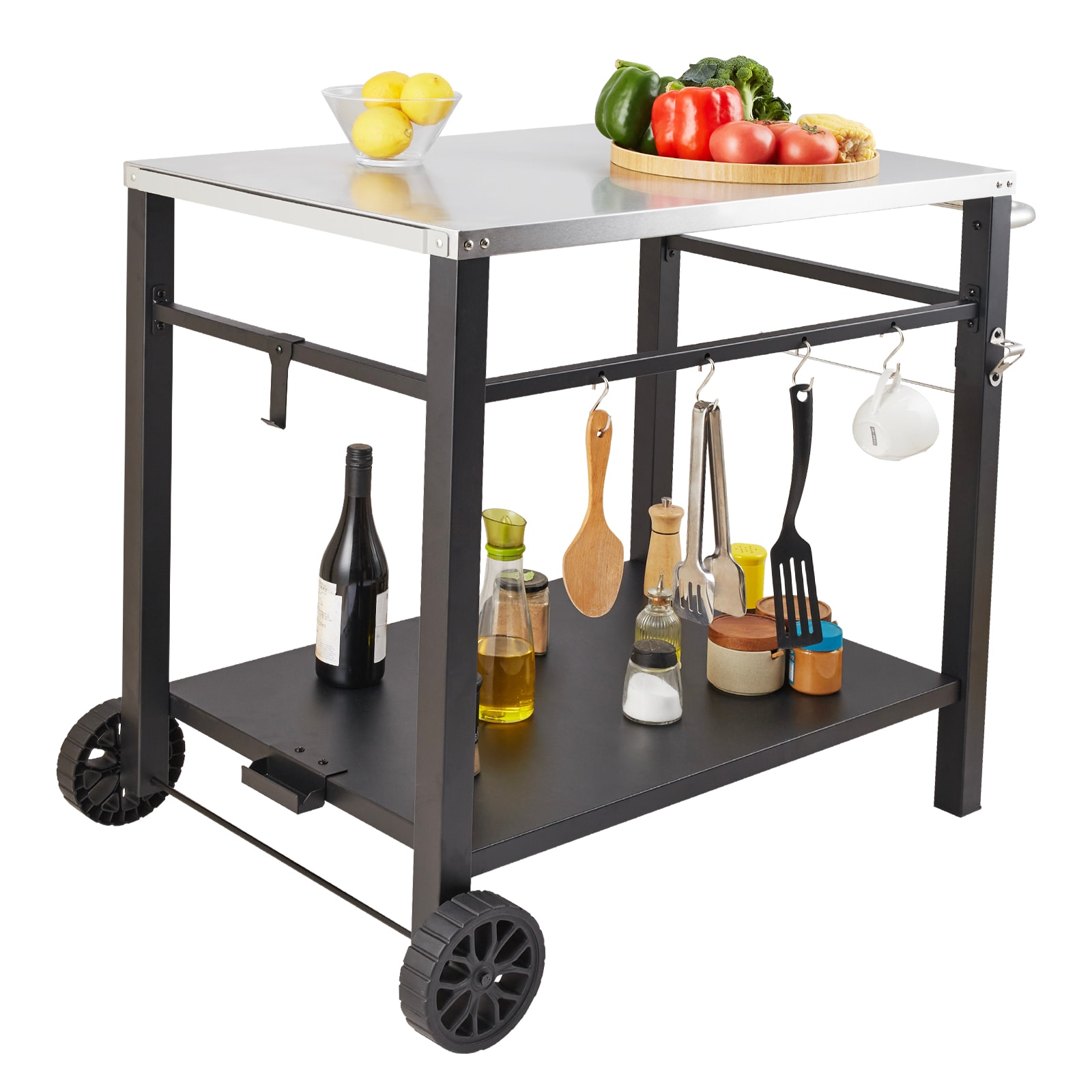 VEVOR Meal preparation cart Iron Steel Grill cart