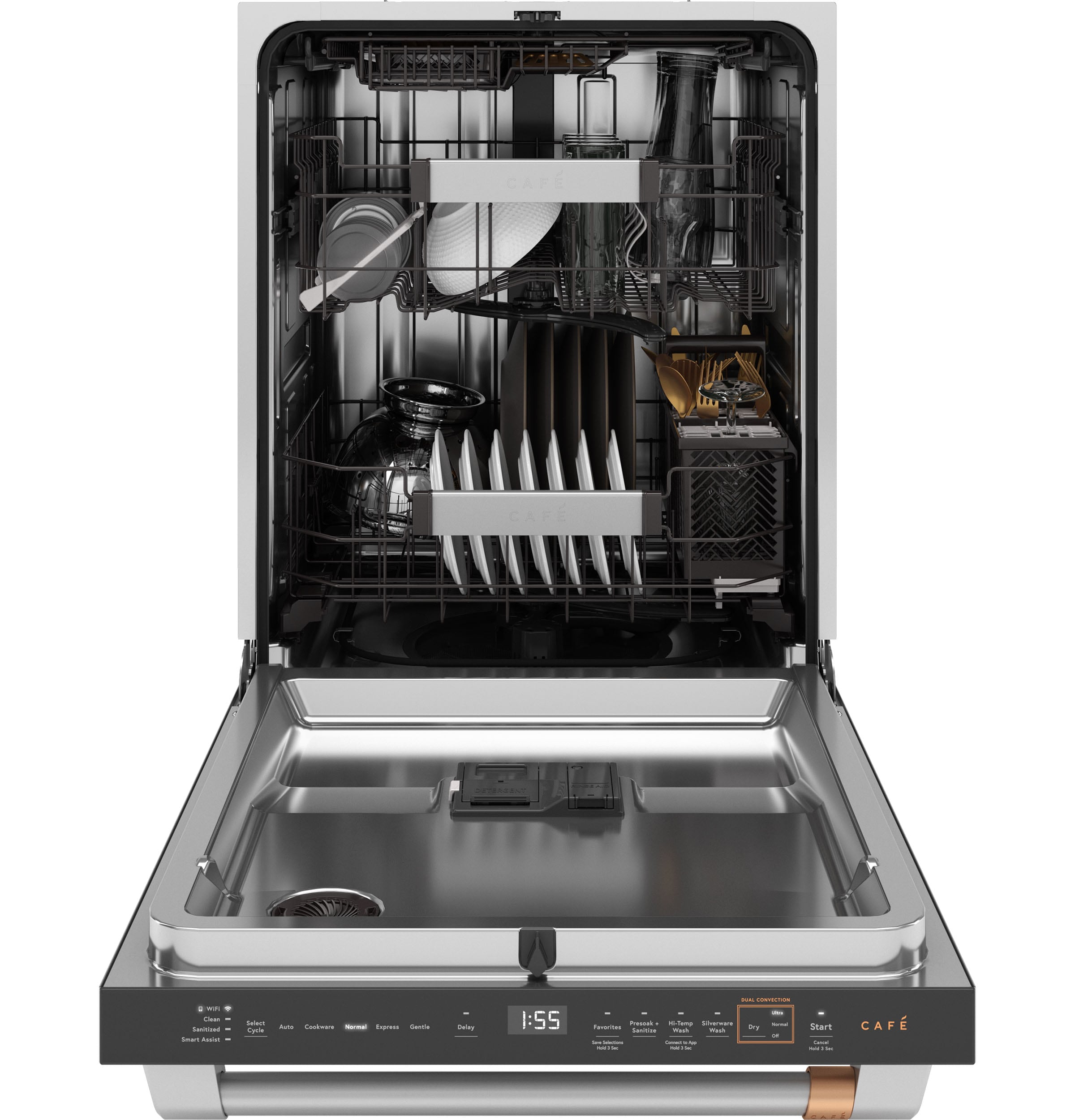 Cafe Top Control 24 in Smart Built In Dishwasher With Third Rack Matte Black ENERGY STAR 39 dBA