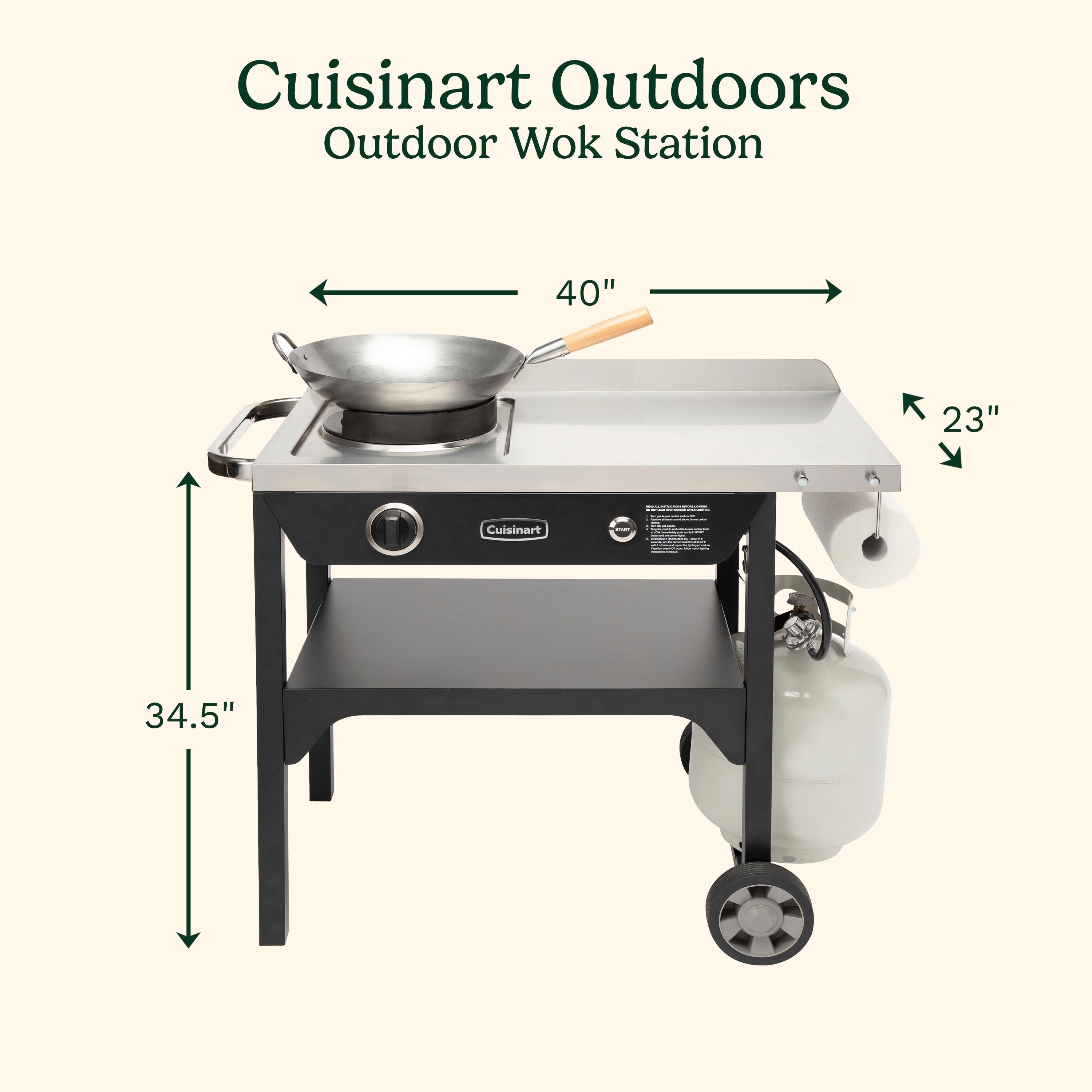 Cuisinart Outdoor Wok Station Stainless Steel / Black Liquid Propane Gas Grill