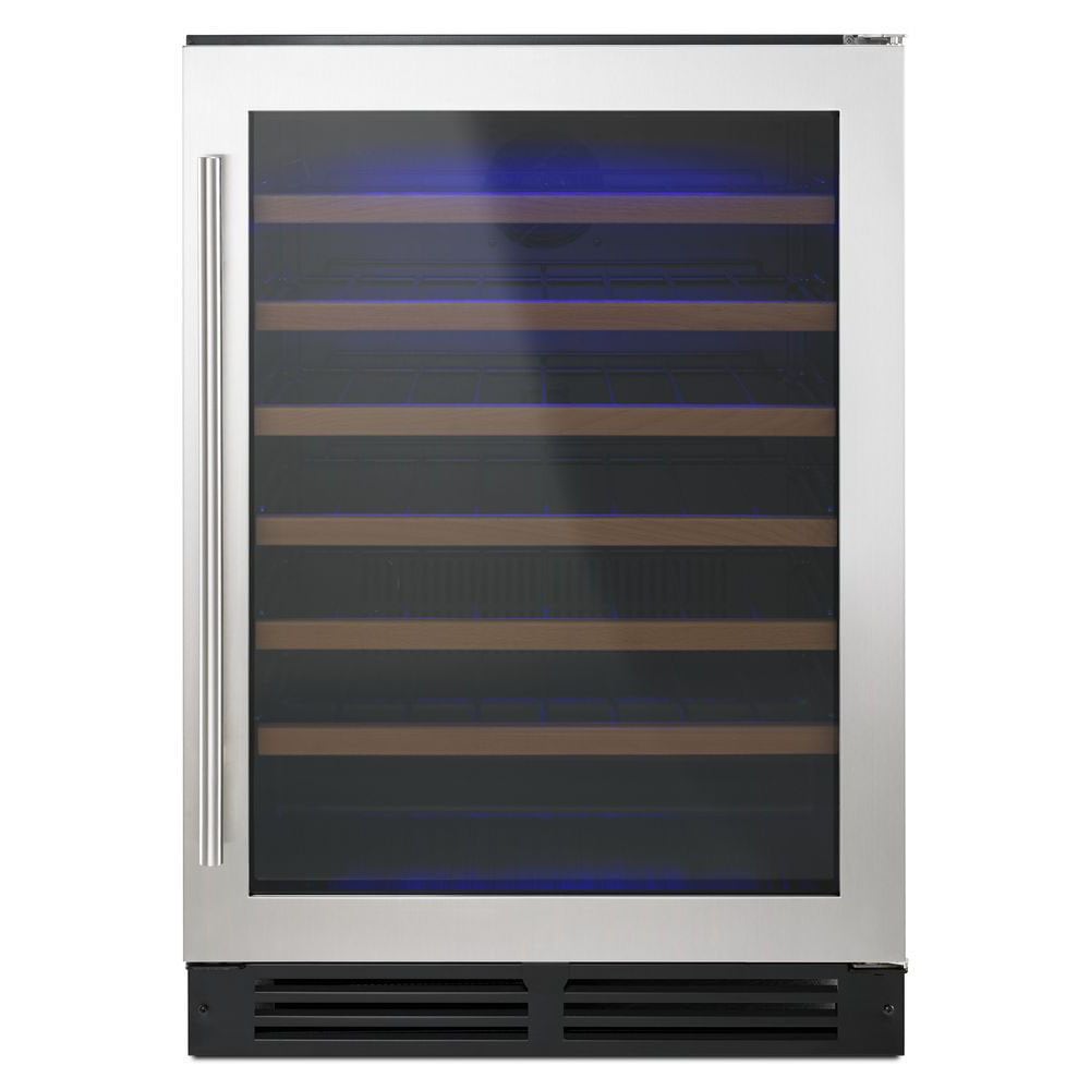 Whirlpool 23.8125-in W 51-Bottles Black-on-stainless Built-In /freestanding Indoor Wine Cooler