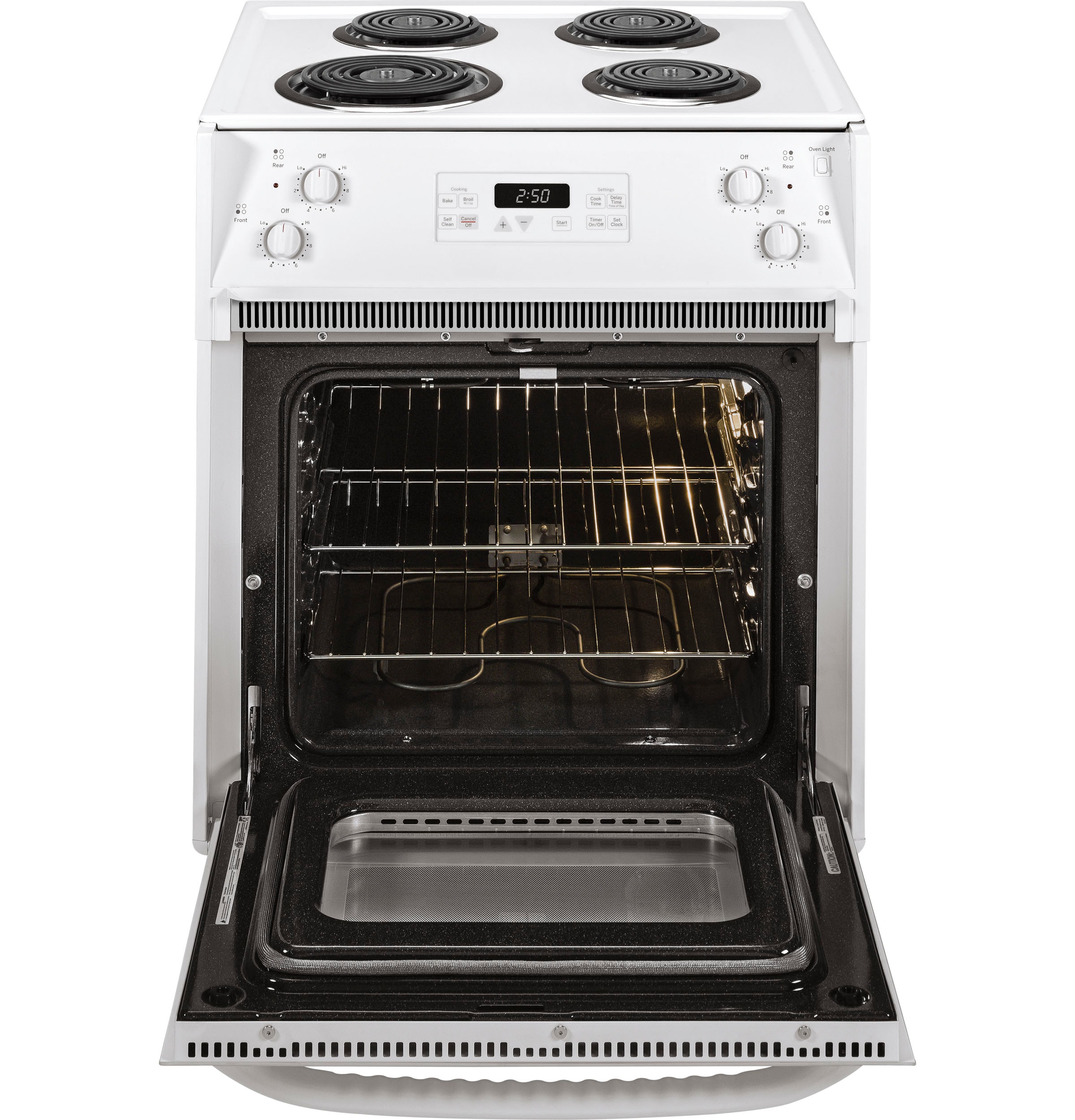 GE 27-in 4 burners 3.0-cu ft Drop-In Electric Range ( White )