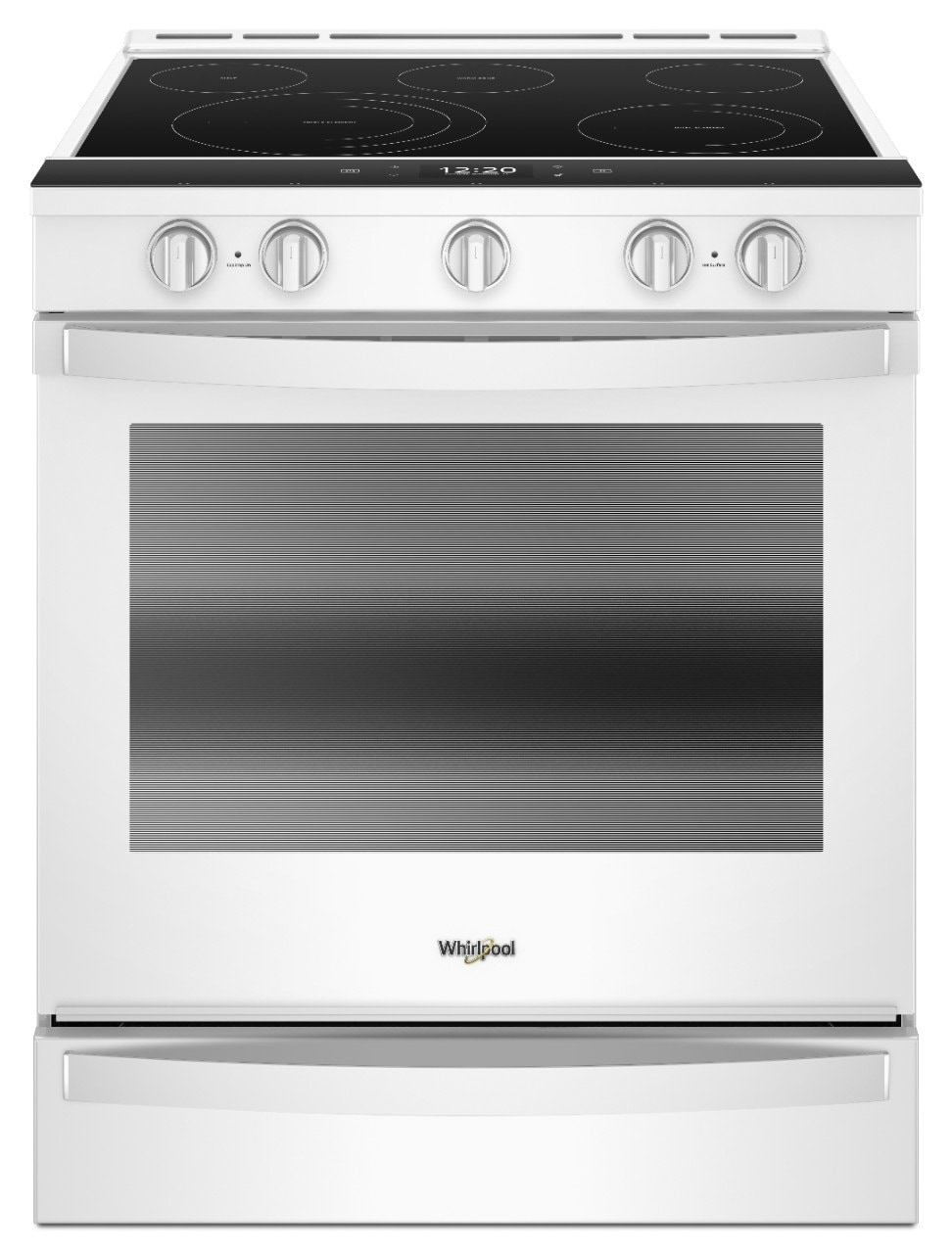 Whirlpool 30-in Glass Top 5 burners 6.4-cu ft Air Fry Slide-In Electric Range ( White )