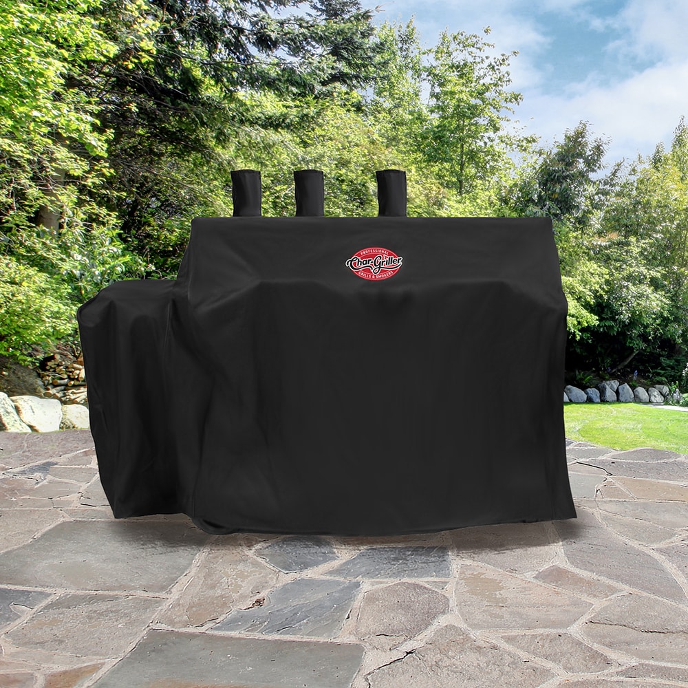 Char-Griller Duo Grill Cover 62-in W x 50-in H Black Gas grill Cover