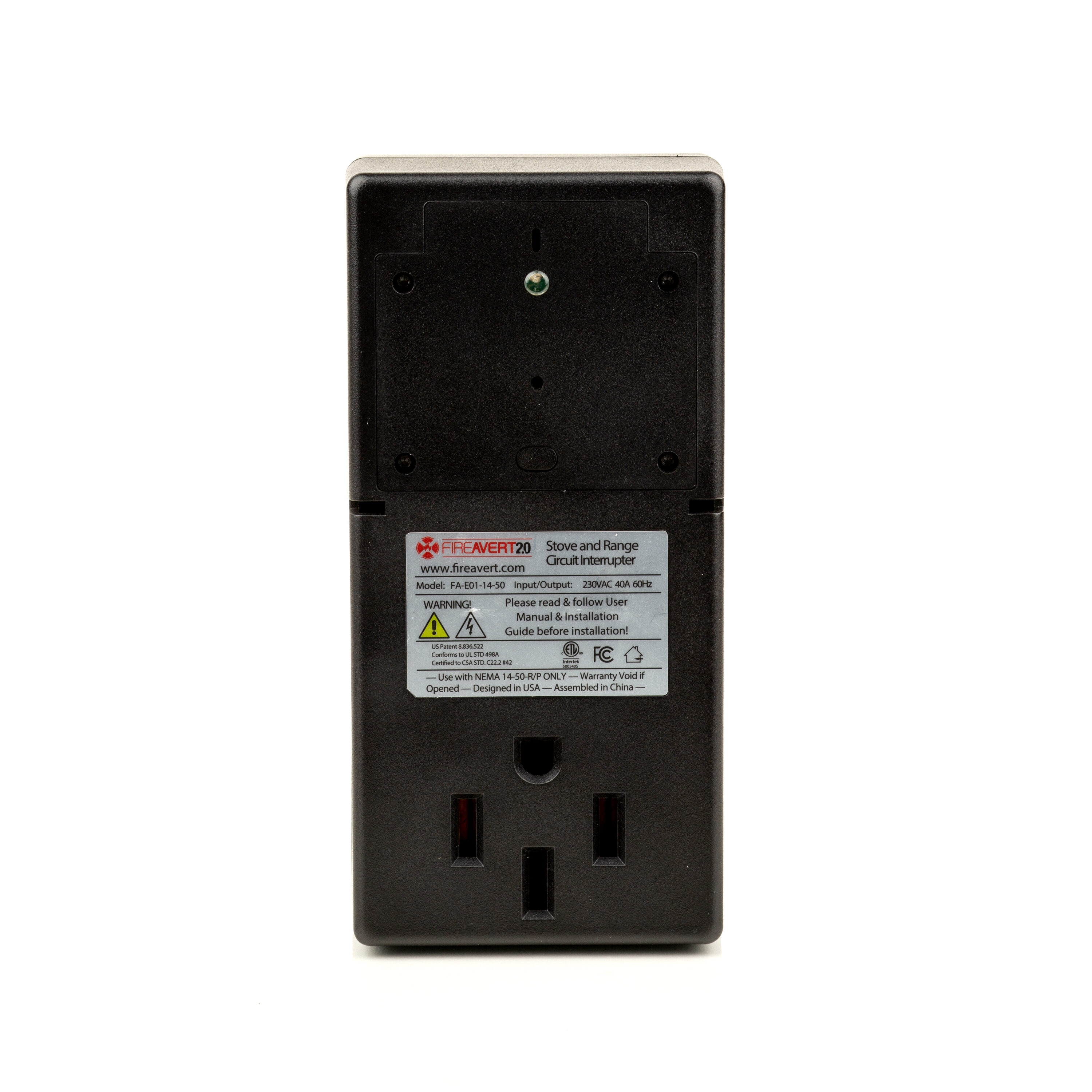 FireAvert Electric Auto Stove Shutoff 1/4-ft 40 -Amp 4 -Prong Black Range Appliance Power Cord