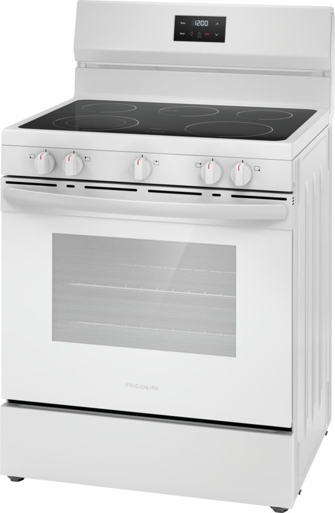 Frigidaire 30-in Glass Top 5 burners 5.3-cu ft Freestanding Electric Range White )