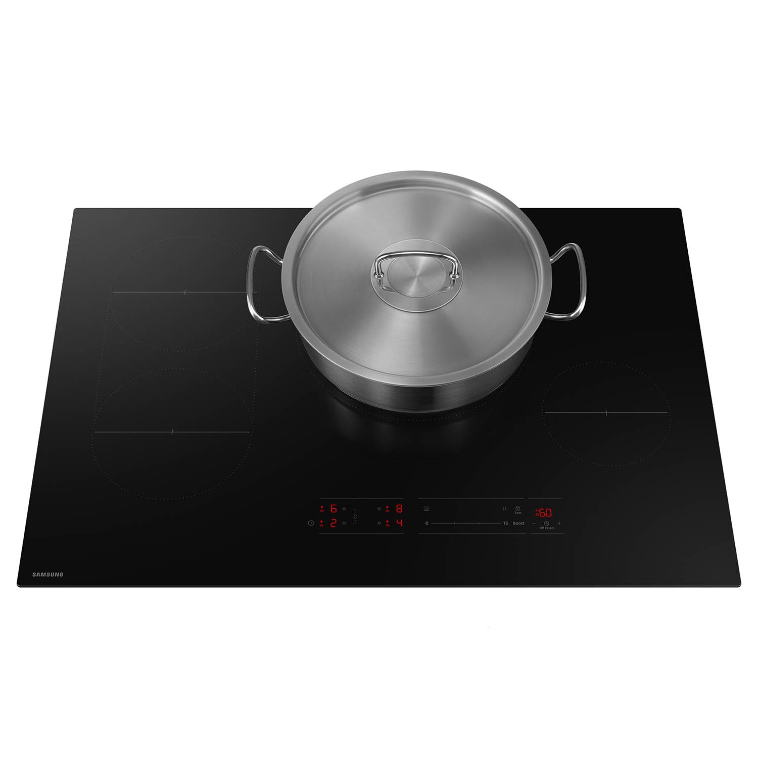 Samsung 30-in 4 burners Black Smart Compatible Induction Cooktop with Bridge Element