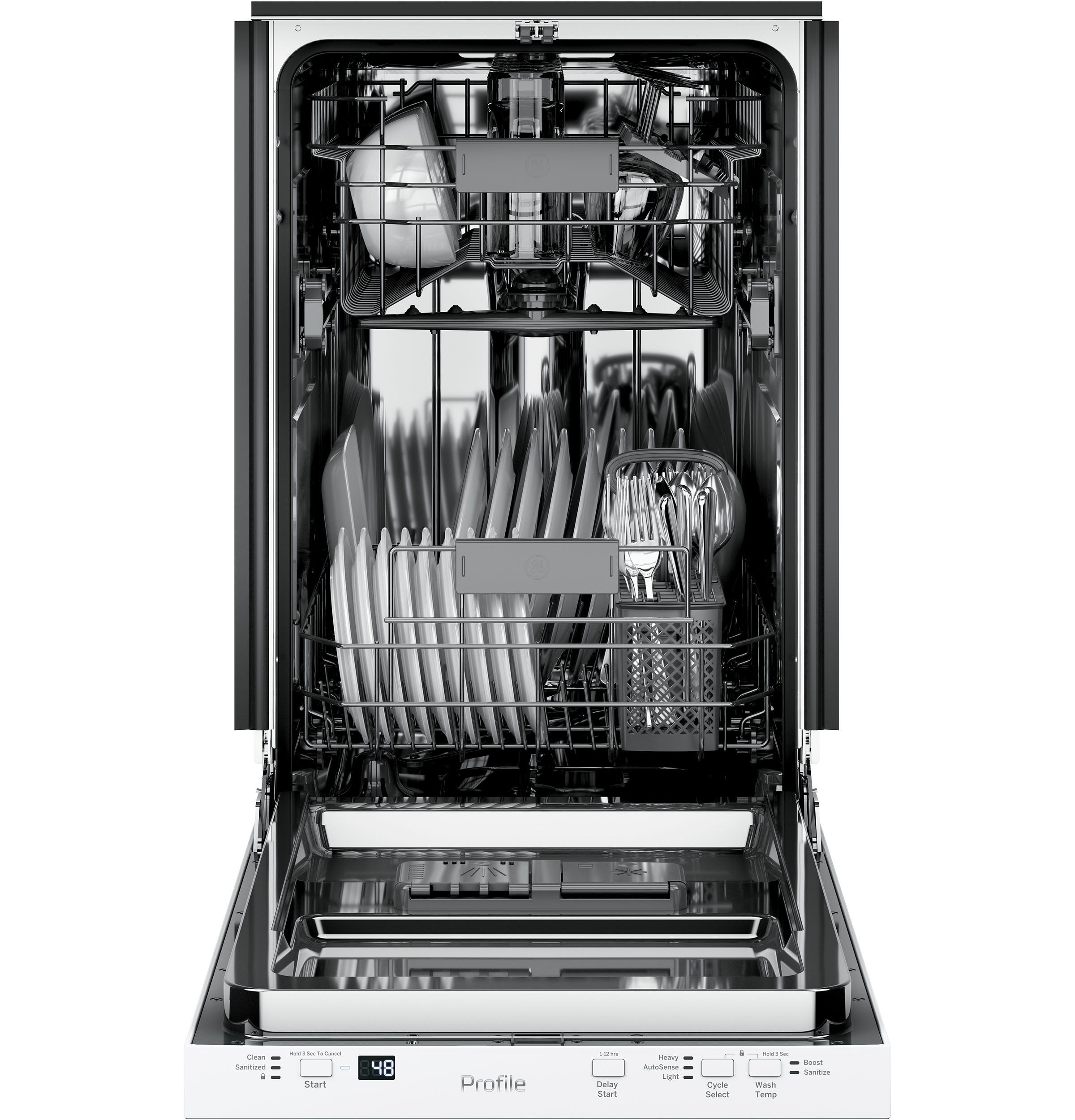 GE Profile 47 Decibel and Hard Food Disposer Built In Dishwasher White Common 18 in Actual 17 75 in ENERGY STAR