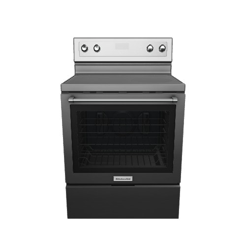 KitchenAid 30-in Glass Top 5 burners 6.4-cu ft Convection Oven Freestanding Electric Range Stainless steel )