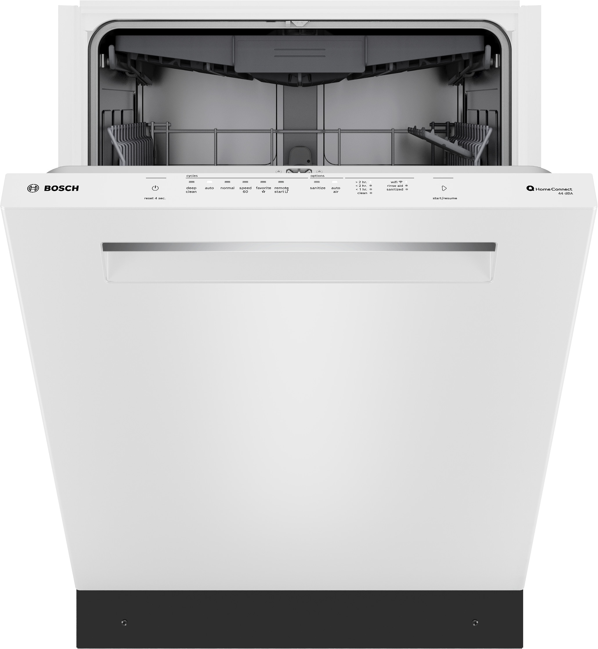 Bosch 500 Series 24 in Top Control Built in Dishwasher With Third Rack White ENERGY STAR 44 Decibel Very Quiet Sound Level