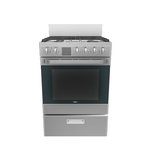 Haier 24-in 4 burners 2.9-cu ft Convection Oven Freestanding Natural Gas Range ( Stainless Steel )