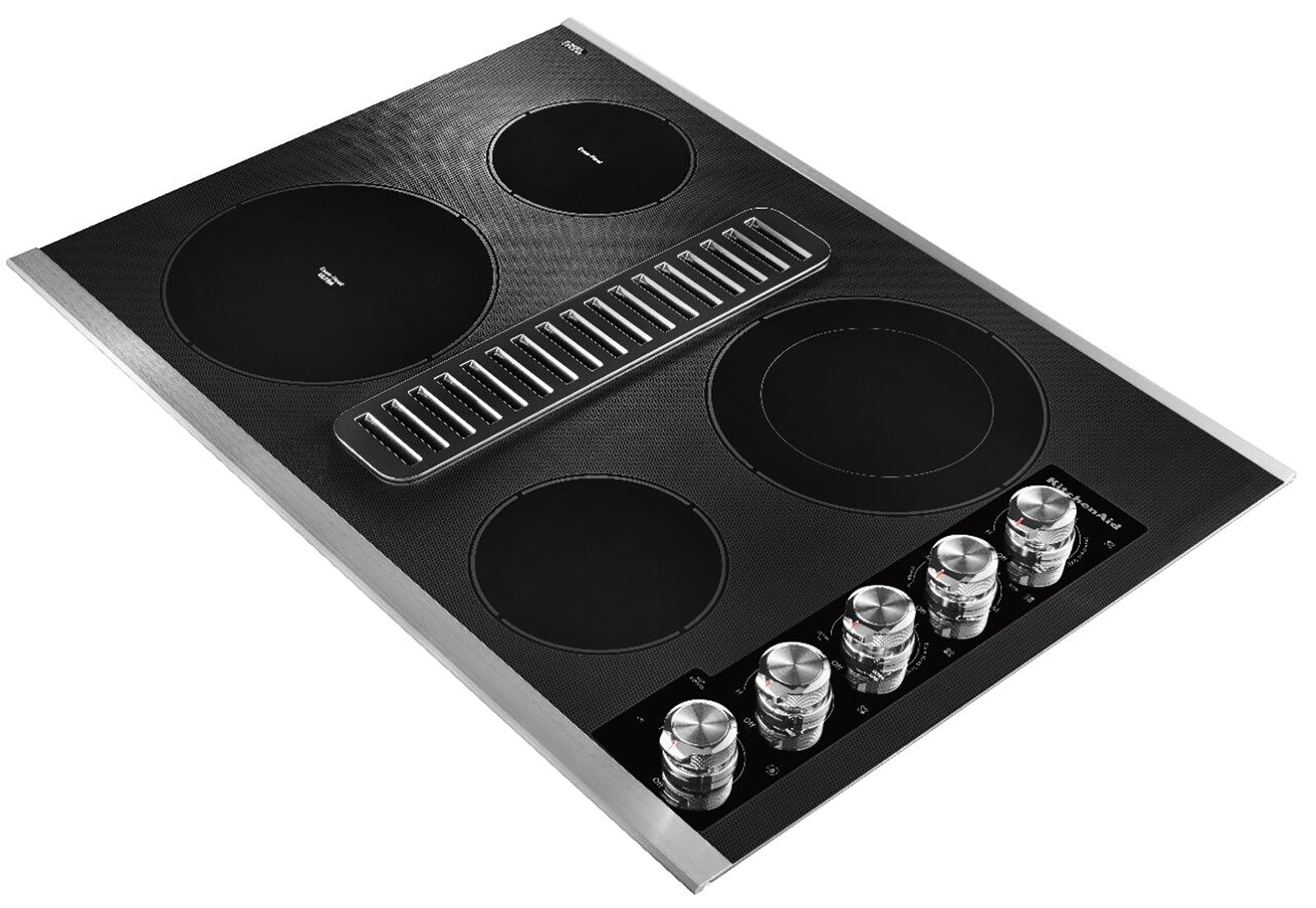 KitchenAid 30-in 4 burners Smooth Surface (Radiant) Stainless steel Electric Cooktop with Downdraft Exhaust
