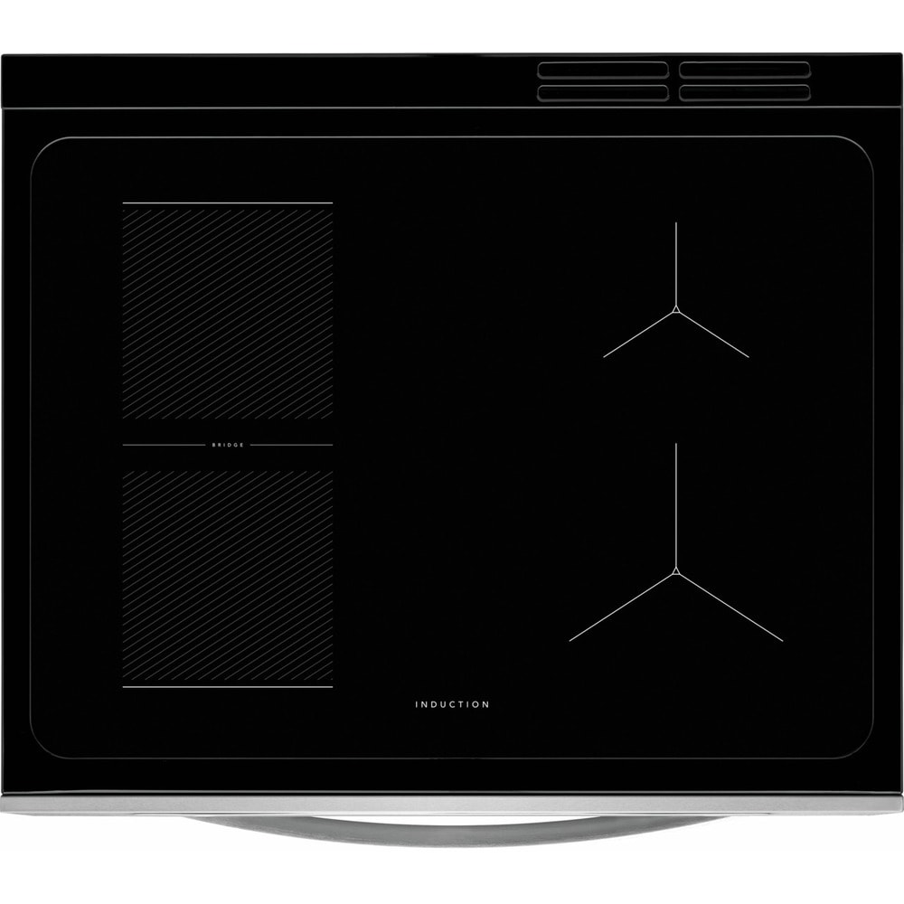 Frigidaire 30-in 4 Burners 5.3-cu ft Air Fry Convection Oven Slide-in Single Induction Range (Sterling Silver)