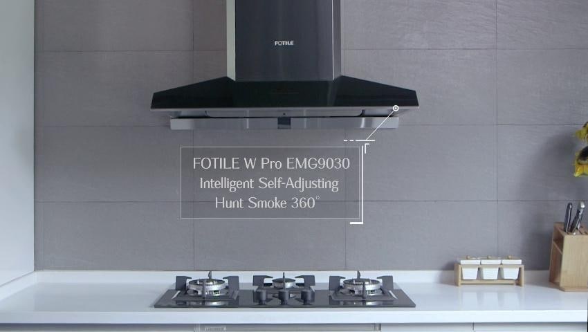 FOTILE Ducted Wall Mounted Range Hood Stainless Steel with tempered glass trim Actual 35 4 in