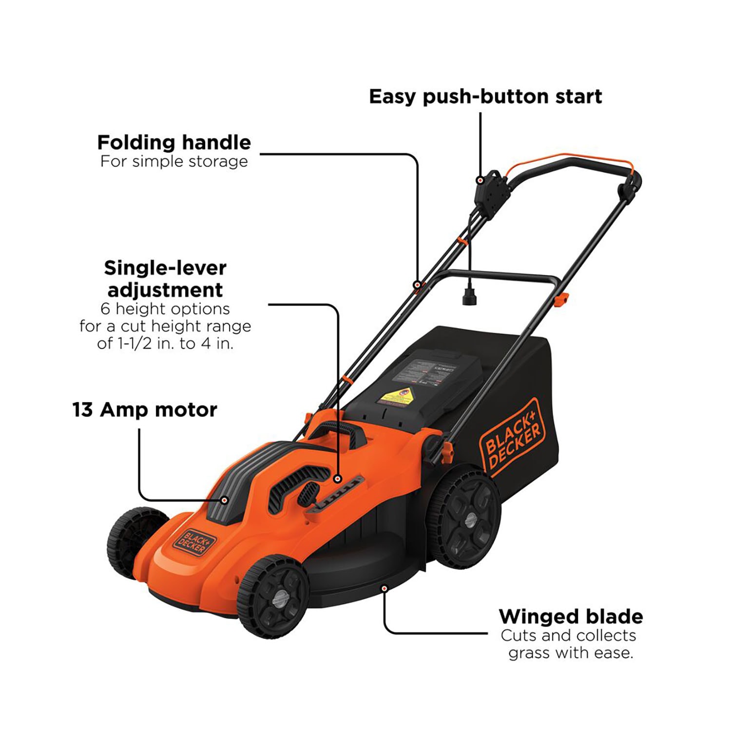 BLACK+DECKER 13 -Amp 20-in Corded Lawn Mower