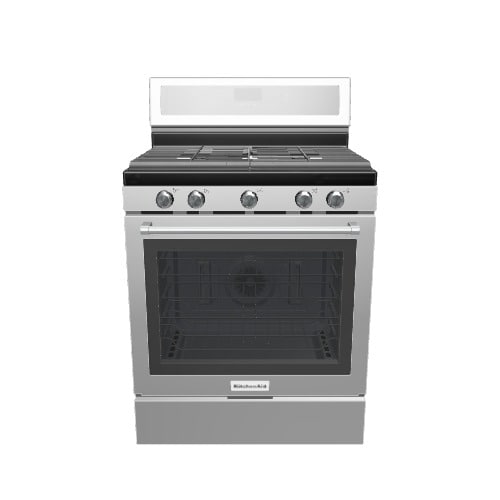 KitchenAid 30-in 5 burners 5.8-cu ft Convection Oven Freestanding Natural Gas Range ( Stainless Steel with PRINTSHIELD Finish )