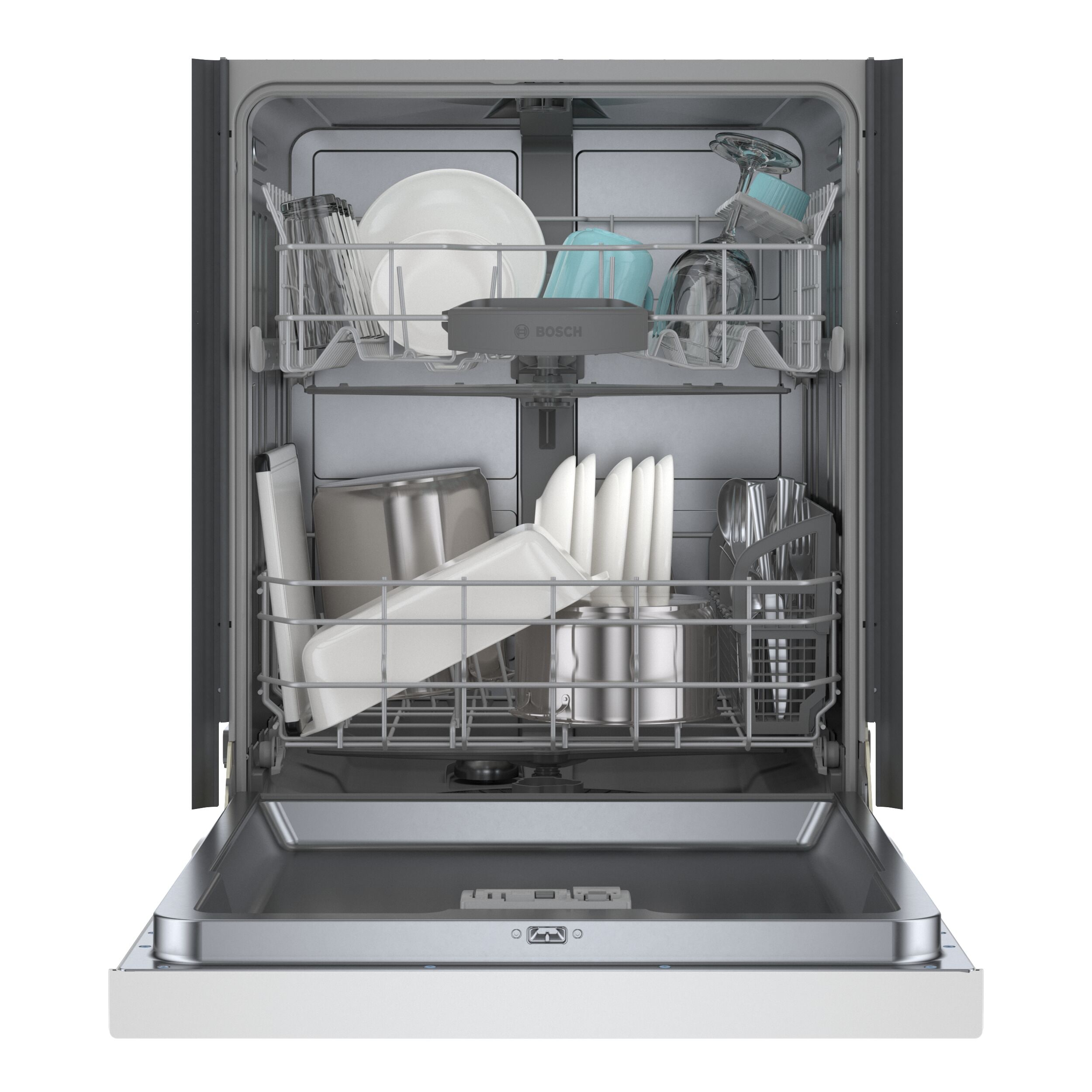 Bosch 100 Series Front Control 24 in Smart Built In Dishwasher White ENERGY STAR 50 dBA