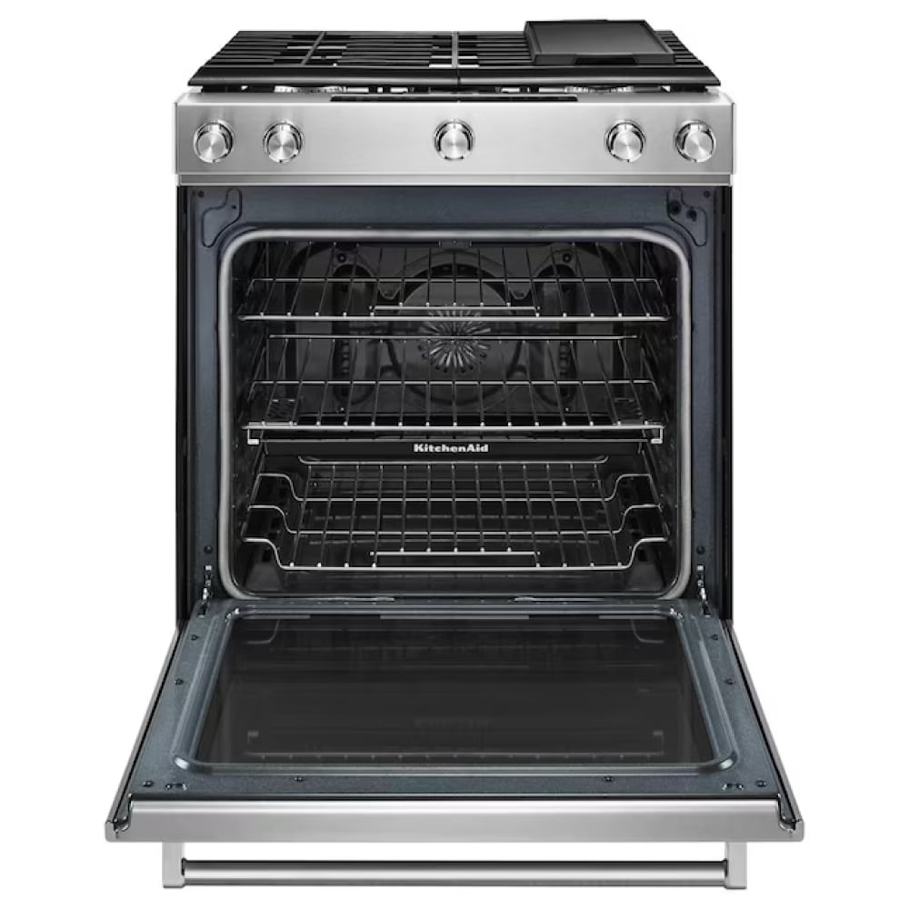 KitchenAid 30-in 5 burners 5.8000-cu ft Convection Oven Slide-In Natural Gas Range ( Stainless steel )