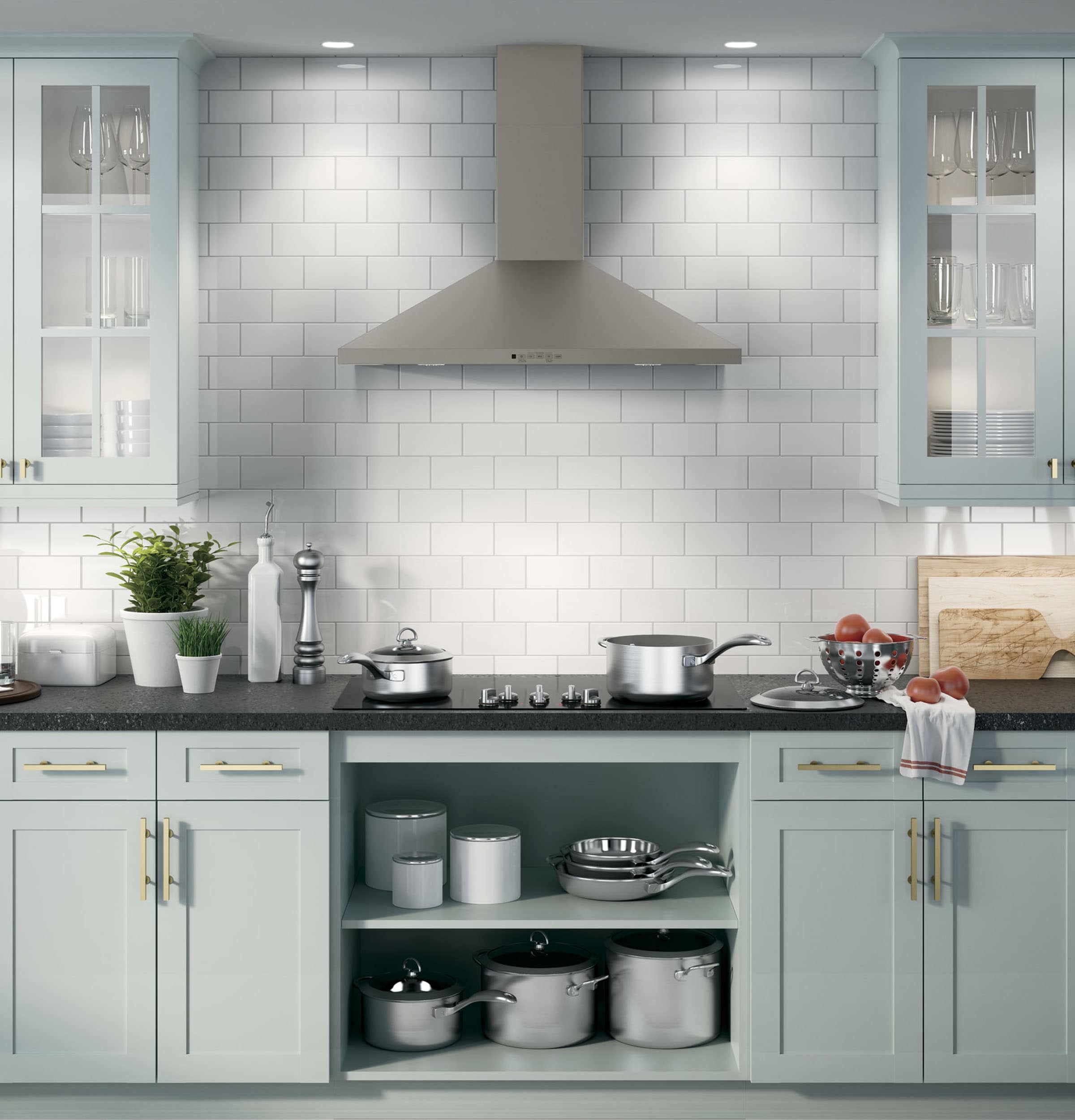 GE Convertible Slate Wall Mounted Range Hood Common 36 Inch Actual 36 in