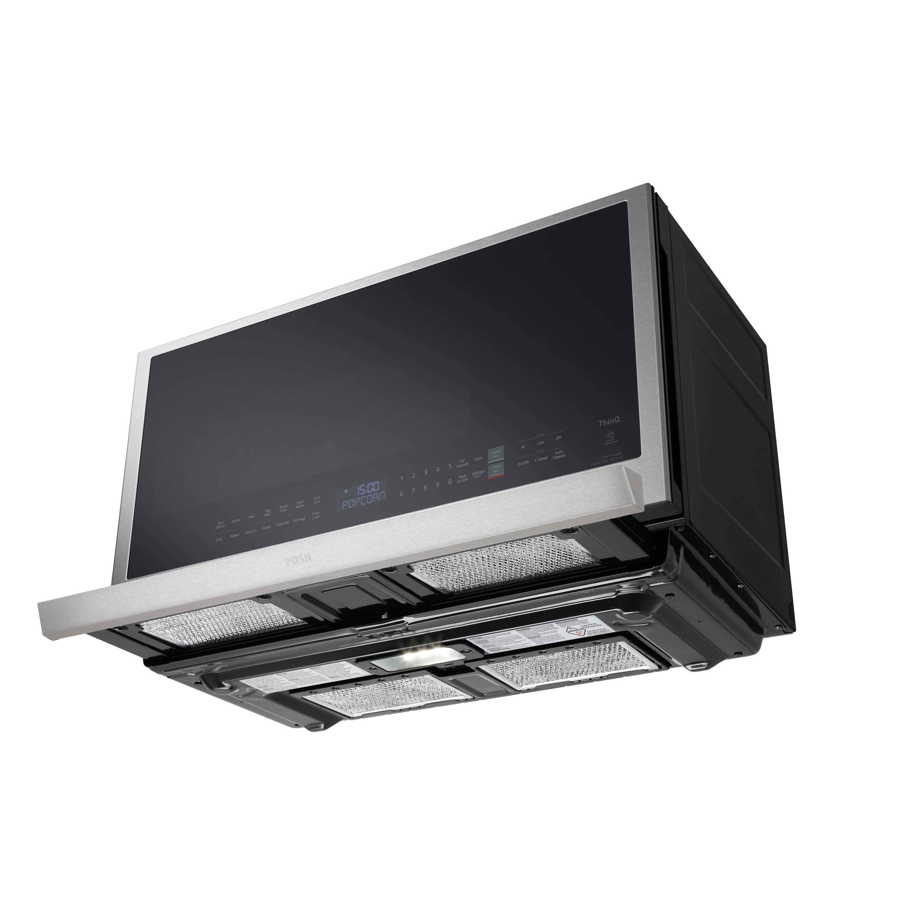 LG 2 1 cu ft 1050 Watt Smart Over the Range Microwave with Sensor Cooking Printproof Stainless Steel