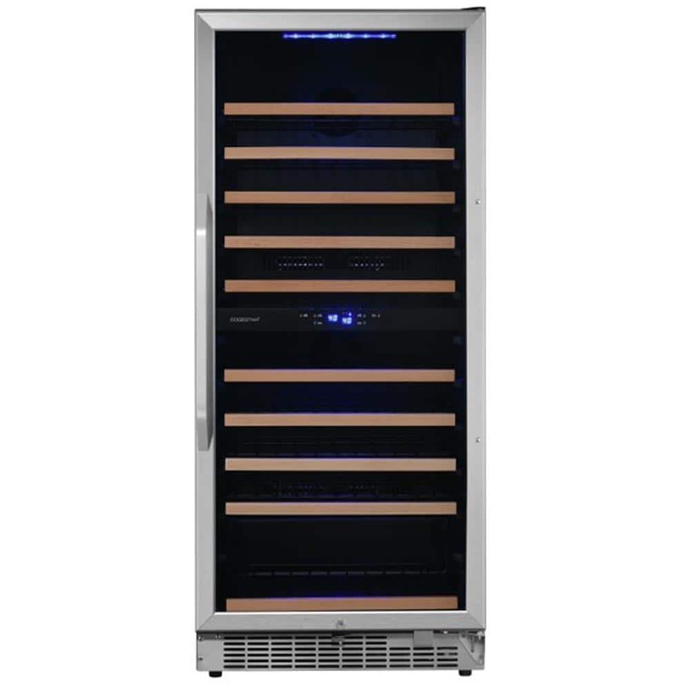 EdgeStar 23.4375-in W 101 -Bottles Black Cabinet Stainless Steel Door Dual Zone Cooling Built-in/Freestanding Indoor Wine Cooler