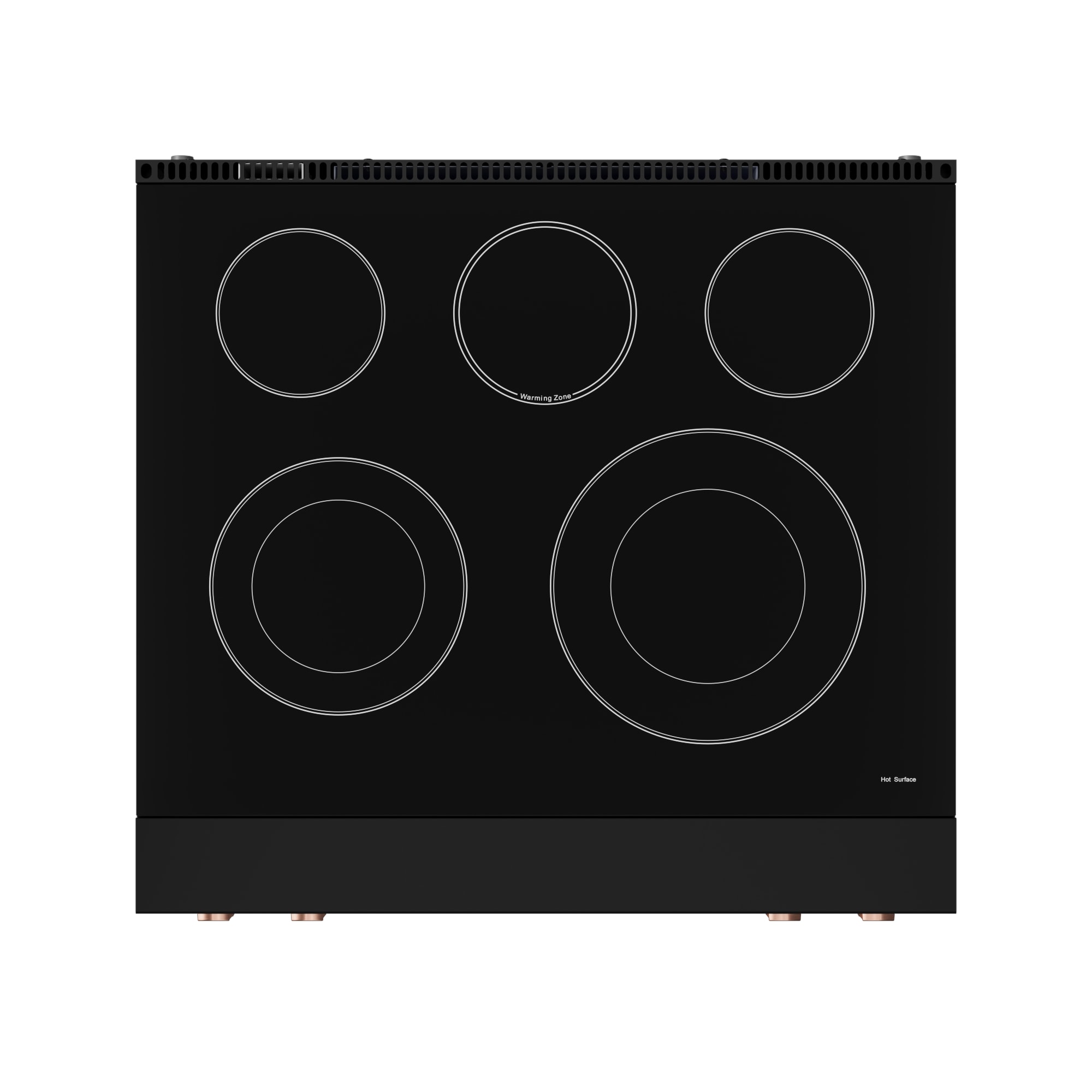 Thor Kitchen Gordon Ramsay Series 30-in Glass Top 5 burners 4.55-cu ft Air Fry Convection Oven Freestanding Electric Range ( Matte Black with Rose Gold Accents )