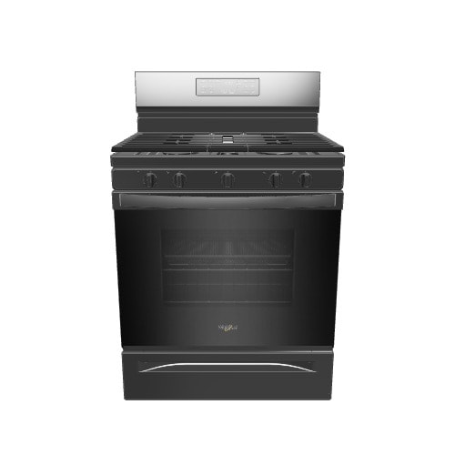 Whirlpool 30-in 5 burners 5.0-cu ft Air Fry Convection Oven Freestanding Natural Gas Range ( Black )