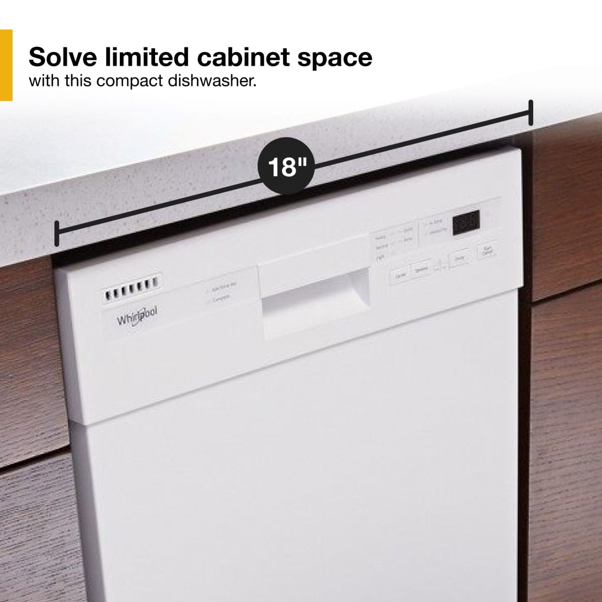 Whirlpool Front Control 18 in Built In Dishwasher White ENERGY STAR 50 dBA