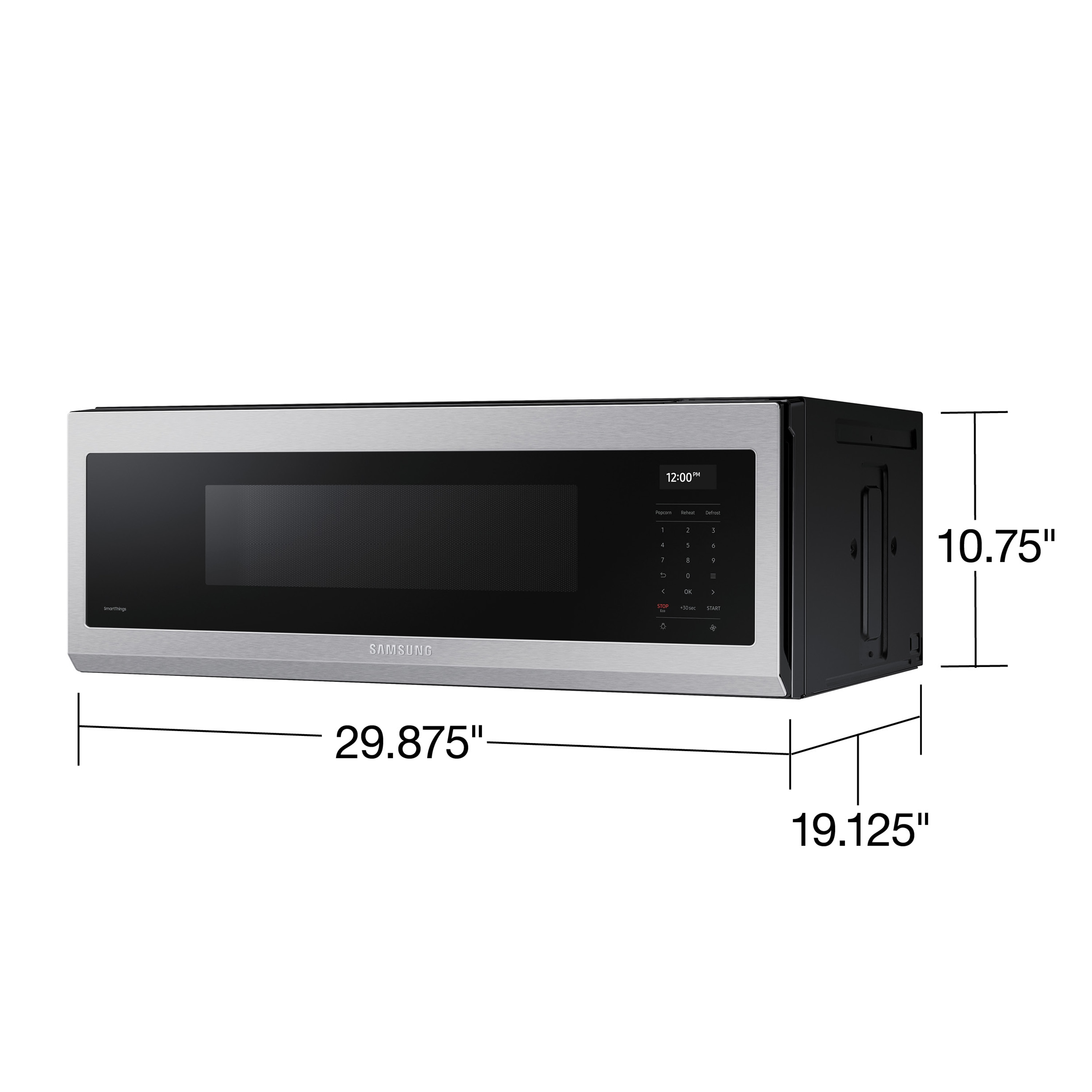 Samsung 1 1 cu ft Smart SLIM Over the Range Microwave with 550 CFM Hood Ventilation Wi Fi and Voice Control Fingerprint Resistant Stainless Steel