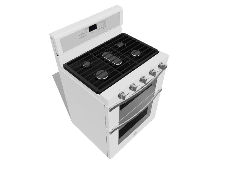 Whirlpool 30-Inches 5 burners 3.9-Cu. Feet / 2.1-Cu. Feet Convection Oven Freestanding Double Oven Gas Range ( White Ice )